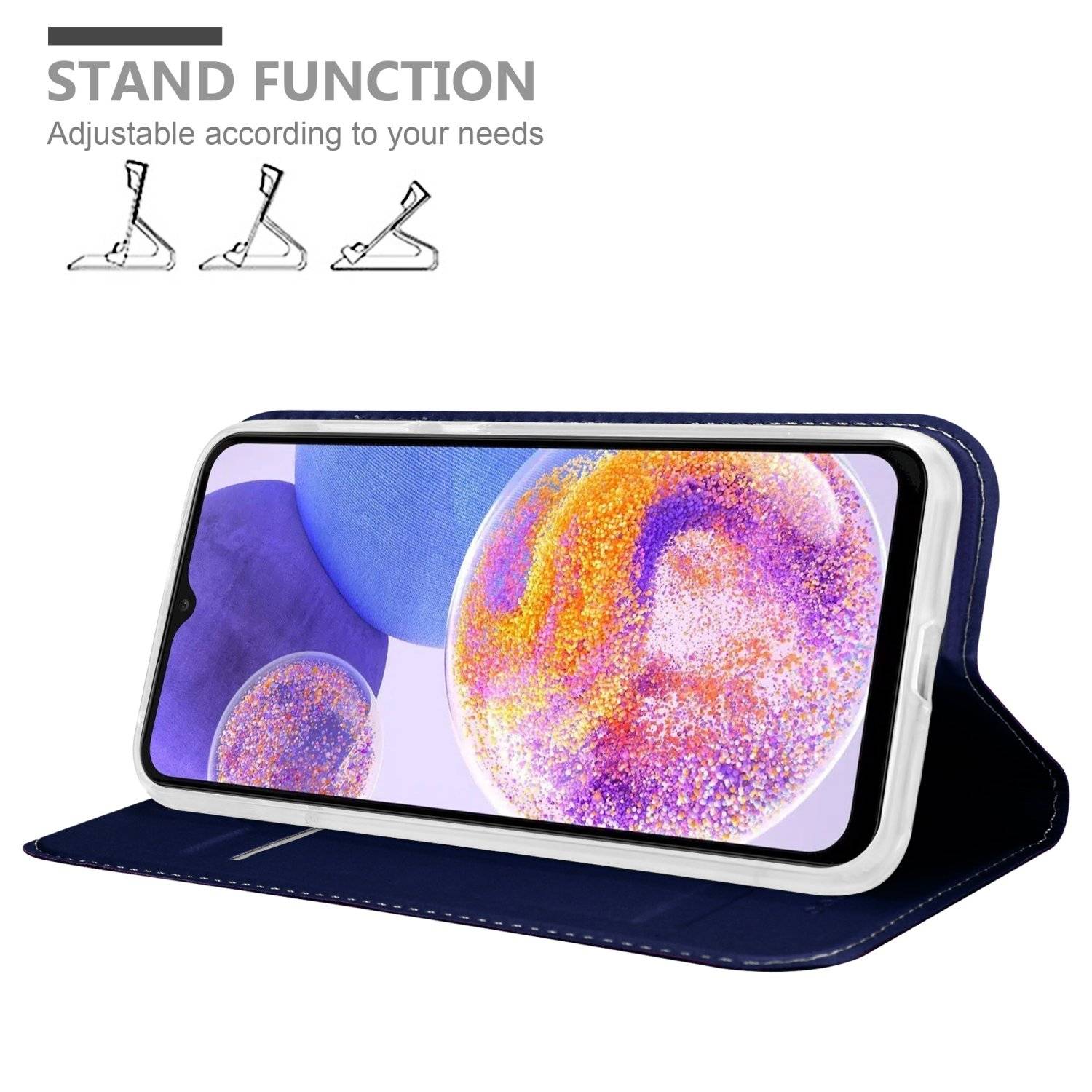 Cadorabo Handyhülle für Samsung Galaxy A23 4G Schutz Hülle in Blau Cover Etui Book Case Booklet