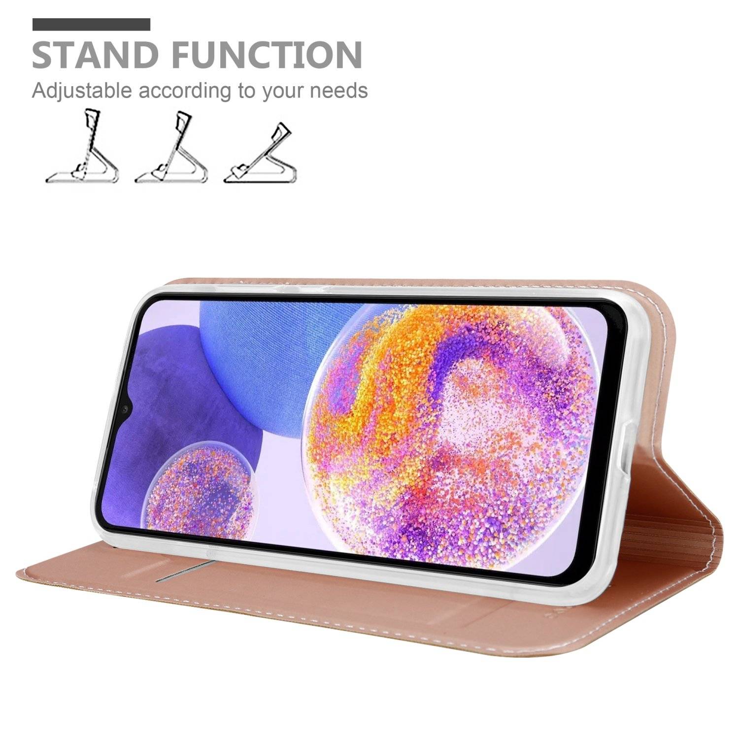 Cadorabo Handyhülle für Samsung Galaxy A23 4G Schutz Hülle in Rosa Cover Etui Book Case Booklet