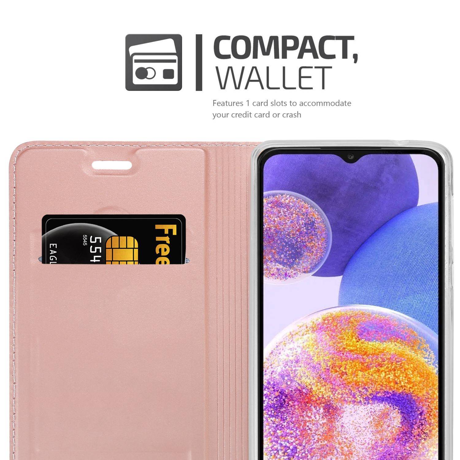 Cadorabo Handyhülle für Samsung Galaxy A23 4G Schutz Hülle in Rosa Cover Etui Book Case Booklet