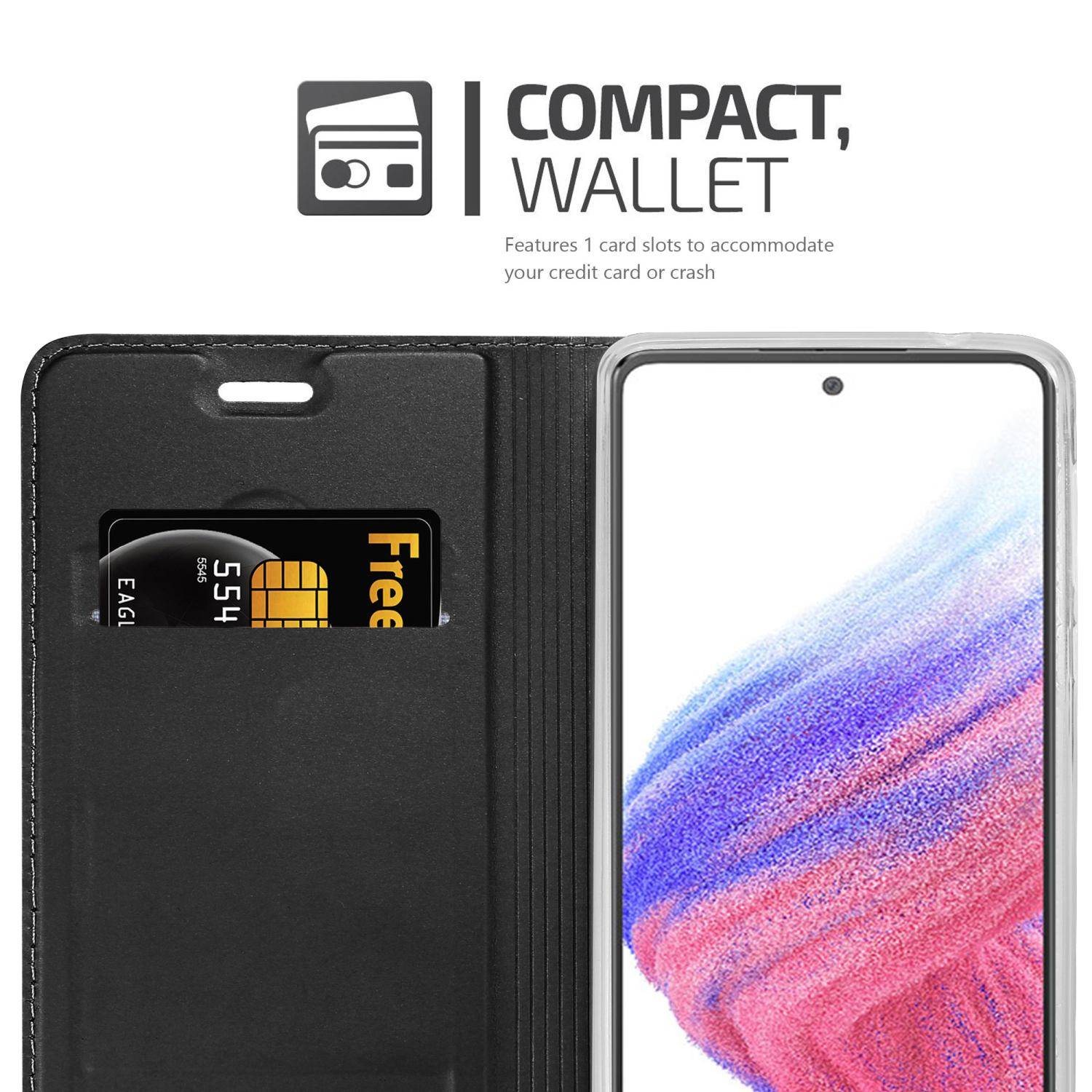 Cadorabo Handyhülle für Samsung Galaxy A53 5G Schutz Hülle in Schwarz Cover Etui Book Case Booklet