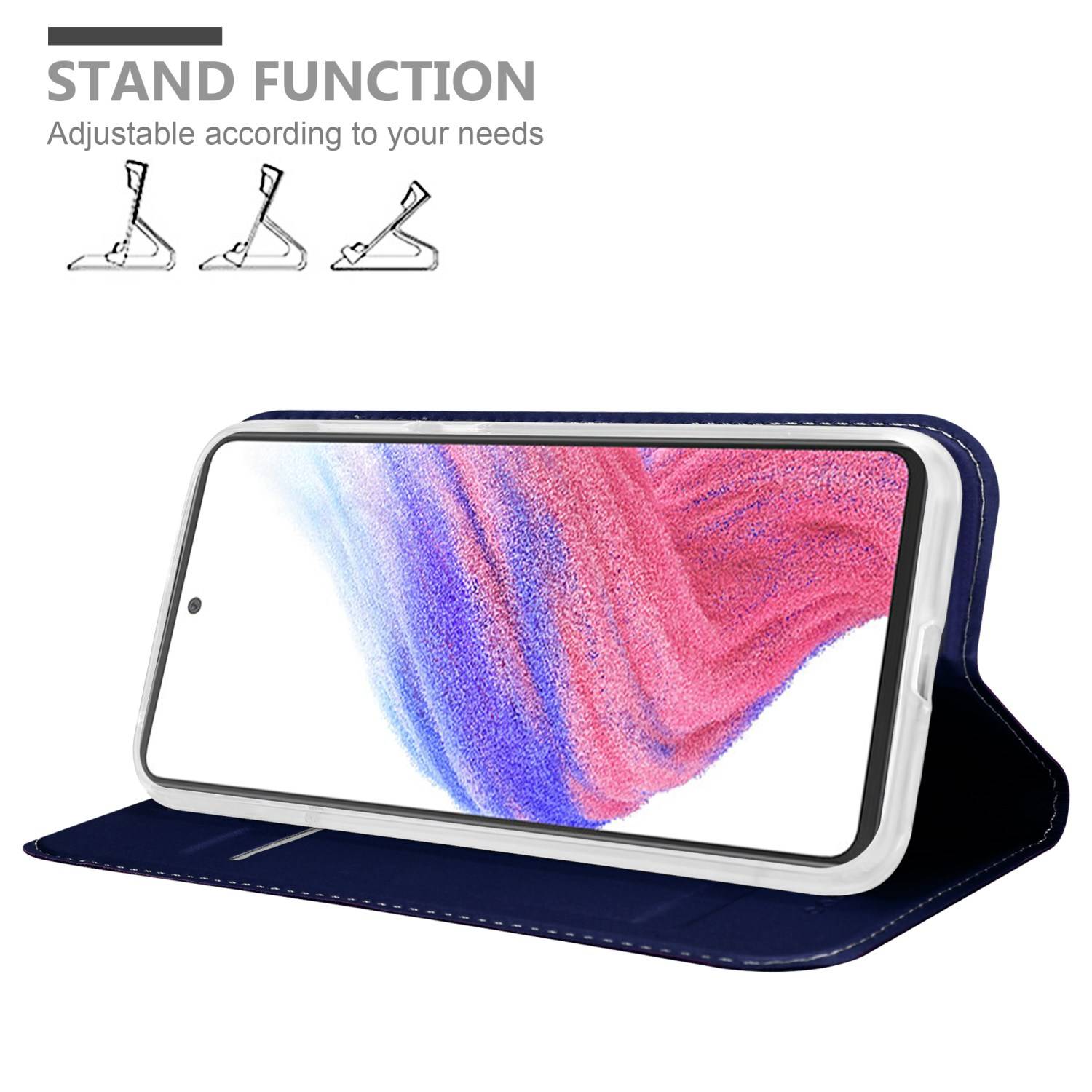 Cadorabo Handyhülle für Samsung Galaxy A53 5G Schutz Hülle in Blau Cover Etui Book Case Booklet