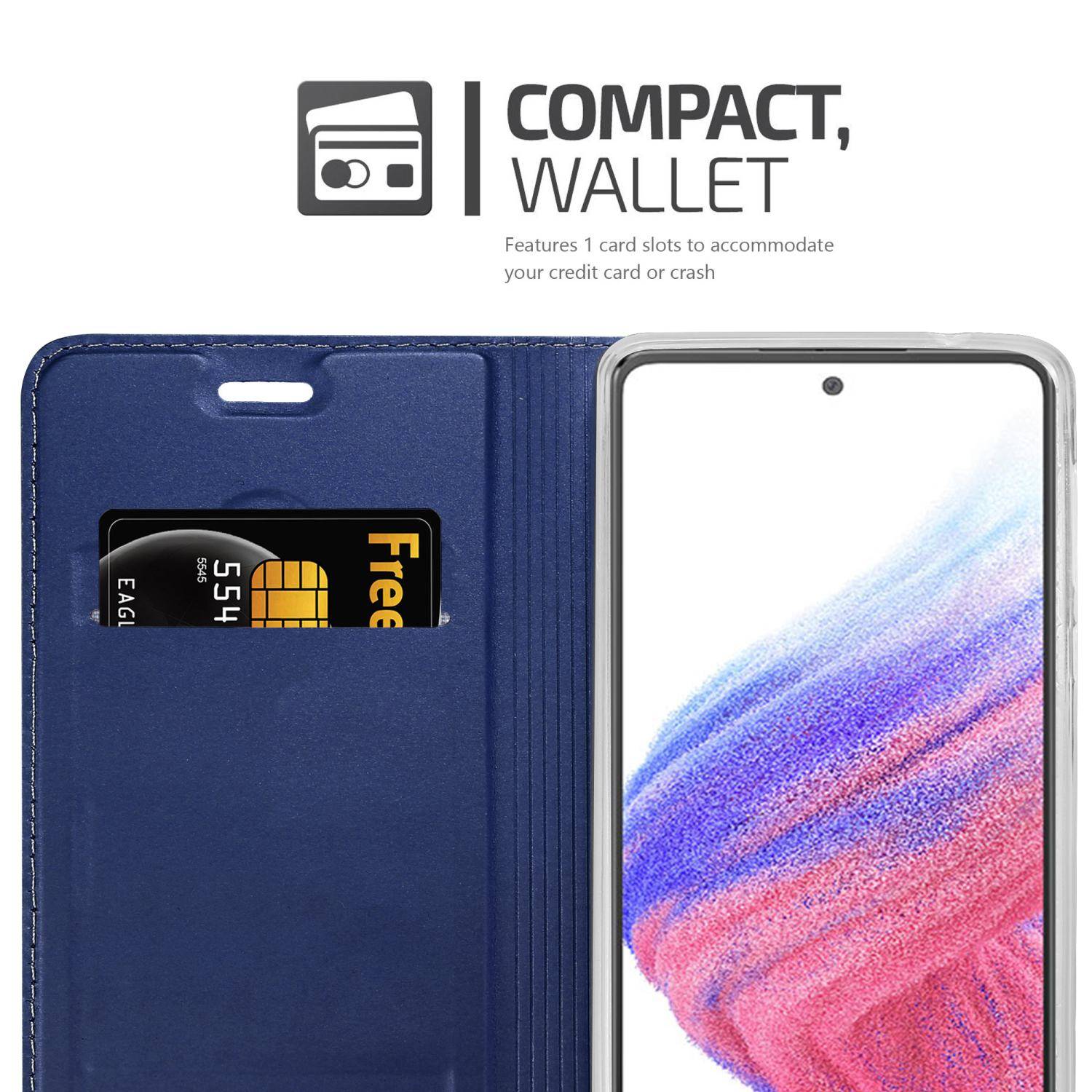 Cadorabo Handyhülle für Samsung Galaxy A53 5G Schutz Hülle in Blau Cover Etui Book Case Booklet