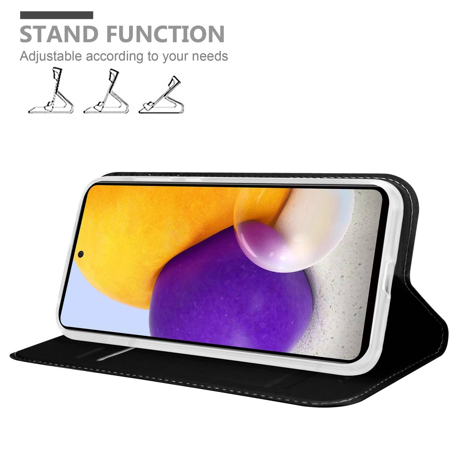 Cadorabo Handyhülle für Samsung Galaxy A73 5G Schutz Hülle in Schwarz Cover Etui Book Case Booklet