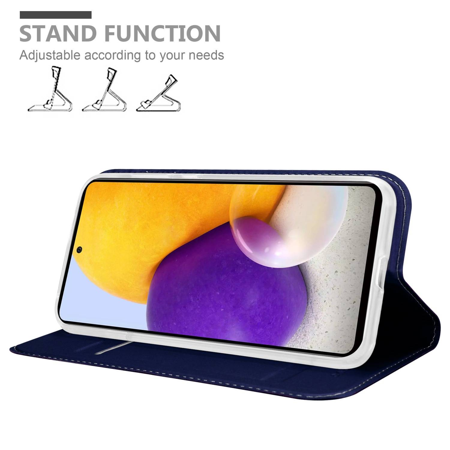 Cadorabo Handyhülle für Samsung Galaxy A73 5G Schutz Hülle in Blau Cover Etui Book Case Booklet