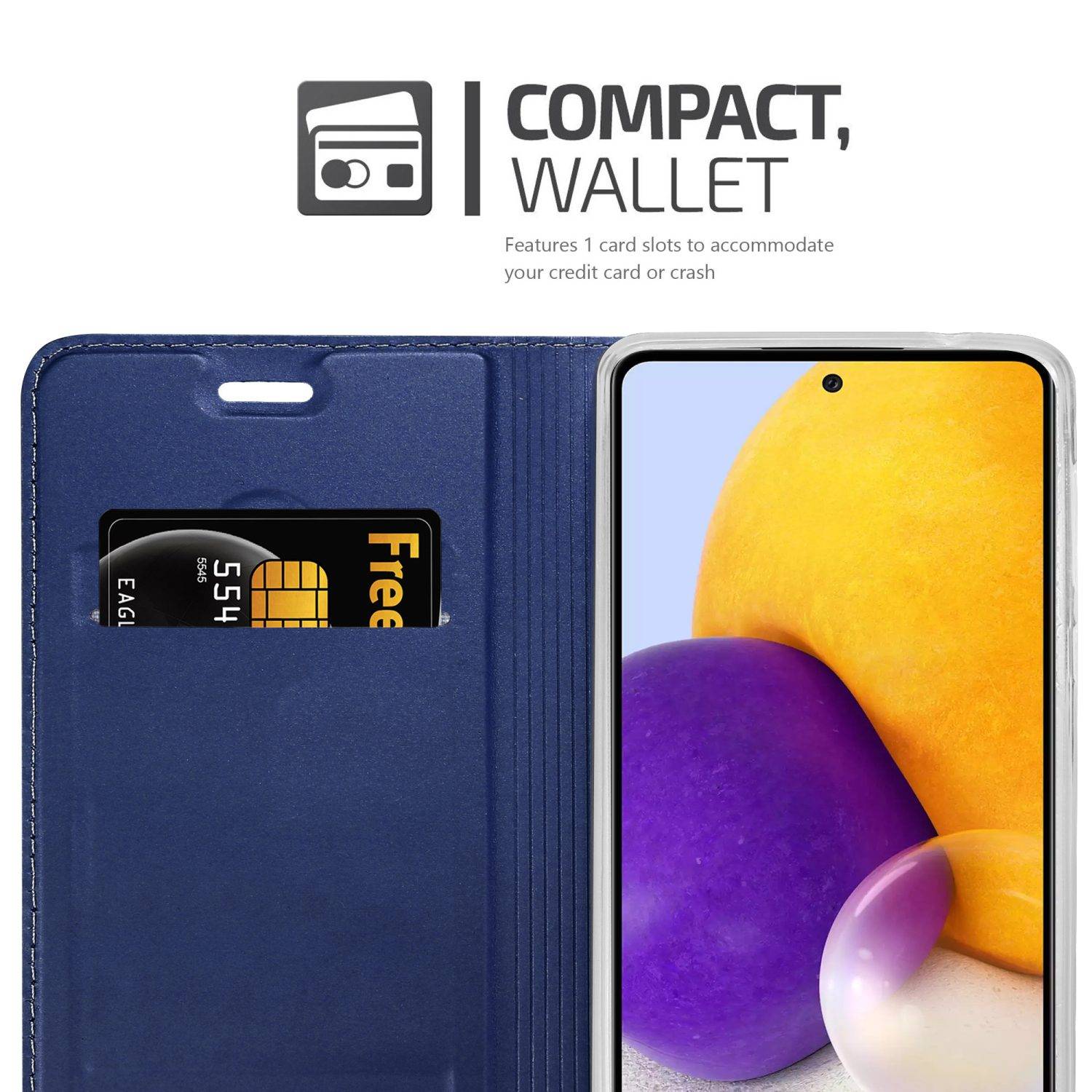 Cadorabo Handyhülle für Samsung Galaxy A73 5G Schutz Hülle in Blau Cover Etui Book Case Booklet