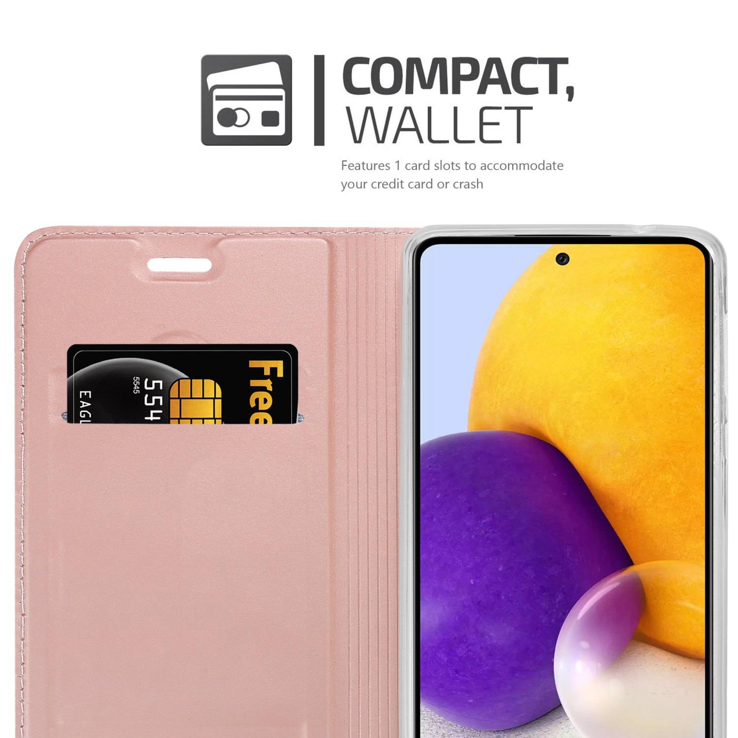 Cadorabo Handyhülle für Samsung Galaxy A73 5G Schutz Hülle in Rosa Cover Etui Book Case Booklet