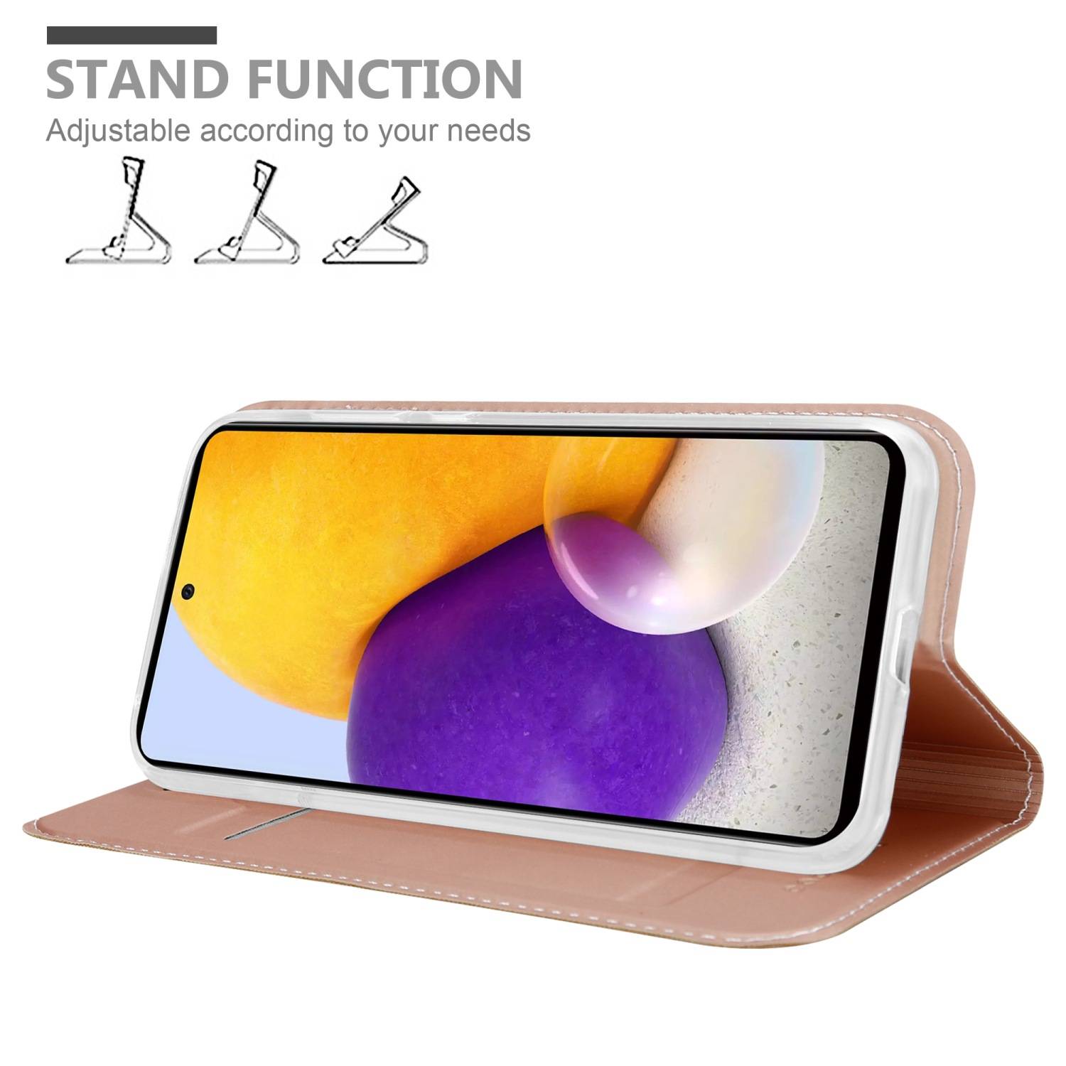 Cadorabo Handyhülle für Samsung Galaxy A73 5G Schutz Hülle in Rosa Cover Etui Book Case Booklet