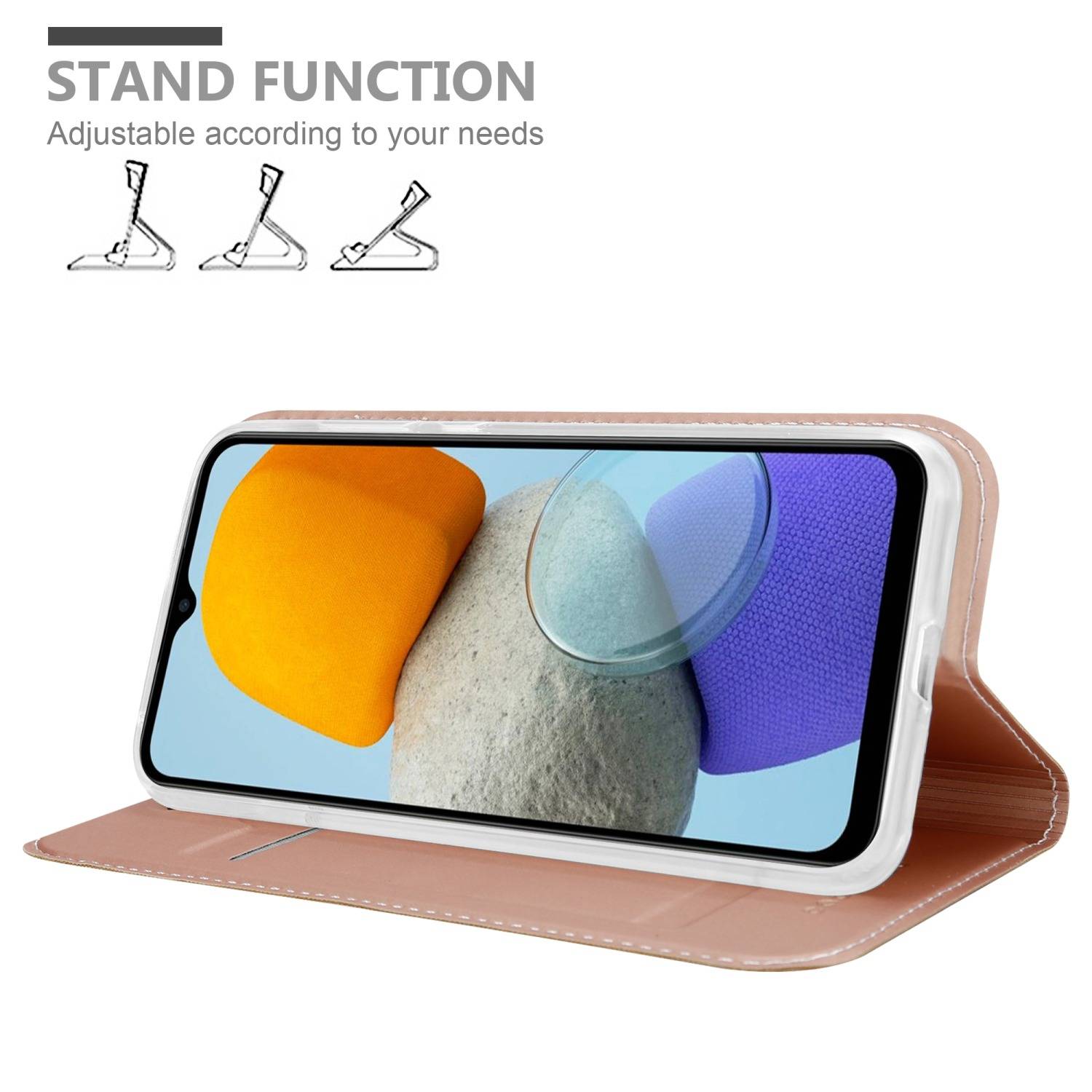 Cadorabo Handyhülle für Samsung Galaxy M23 5G Schutz Hülle in Rosa Cover Etui Book Case Booklet