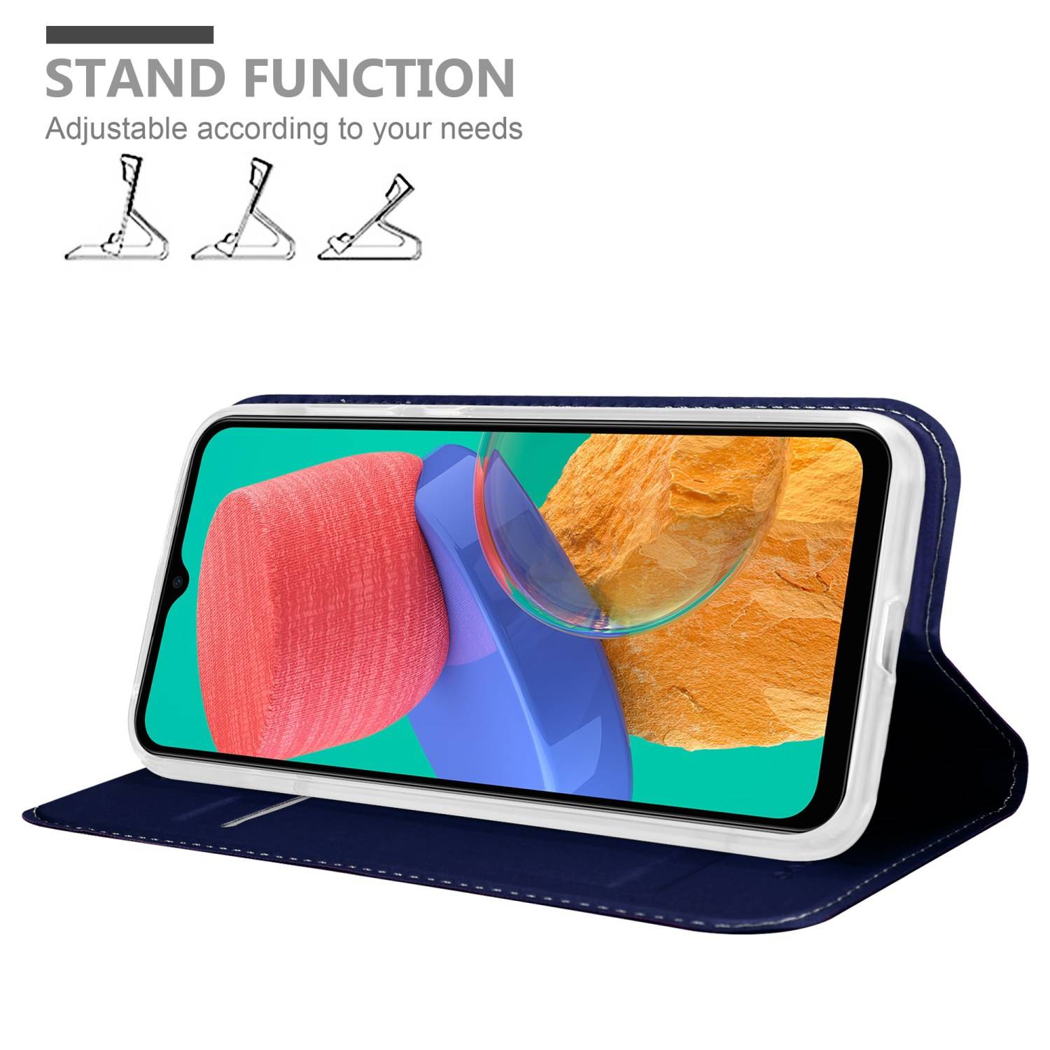 Cadorabo Handyhülle für Samsung Galaxy M33 5G Schutz Hülle in Blau Cover Etui Book Case Booklet