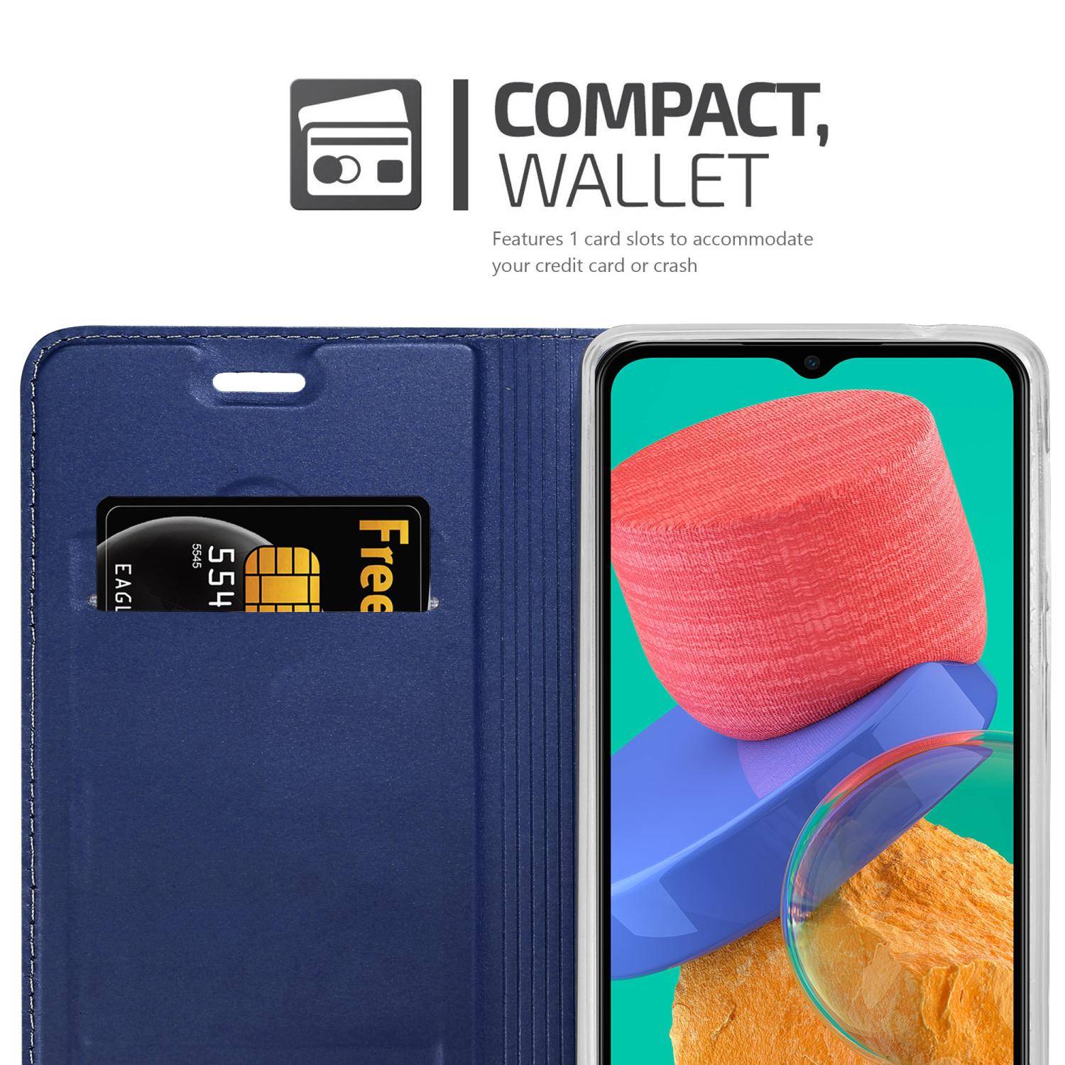 Cadorabo Handyhülle für Samsung Galaxy M33 5G Schutz Hülle in Blau Cover Etui Book Case Booklet
