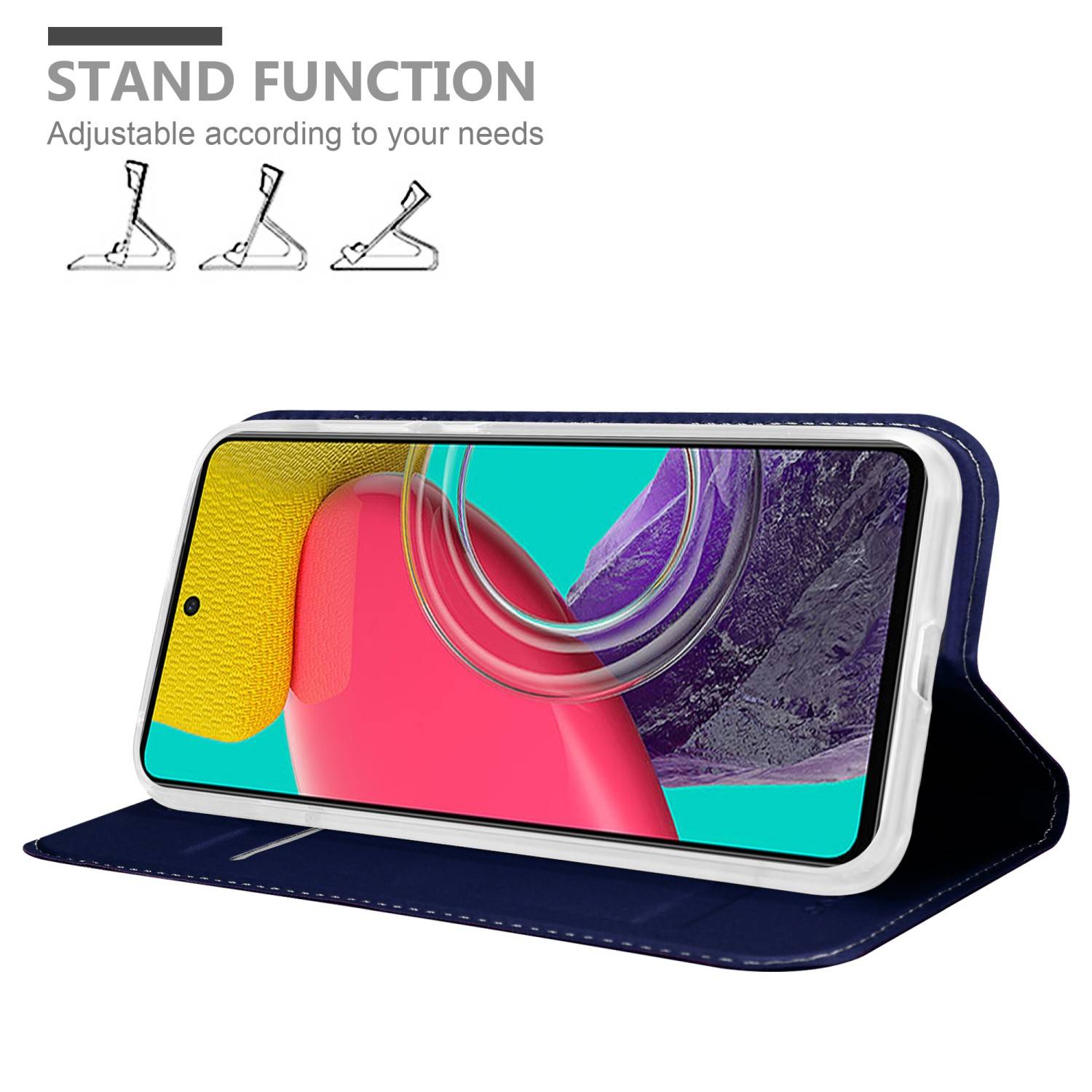 Cadorabo Handyhülle für Samsung Galaxy M53 5G Schutz Hülle in Blau Cover Etui Book Case Booklet
