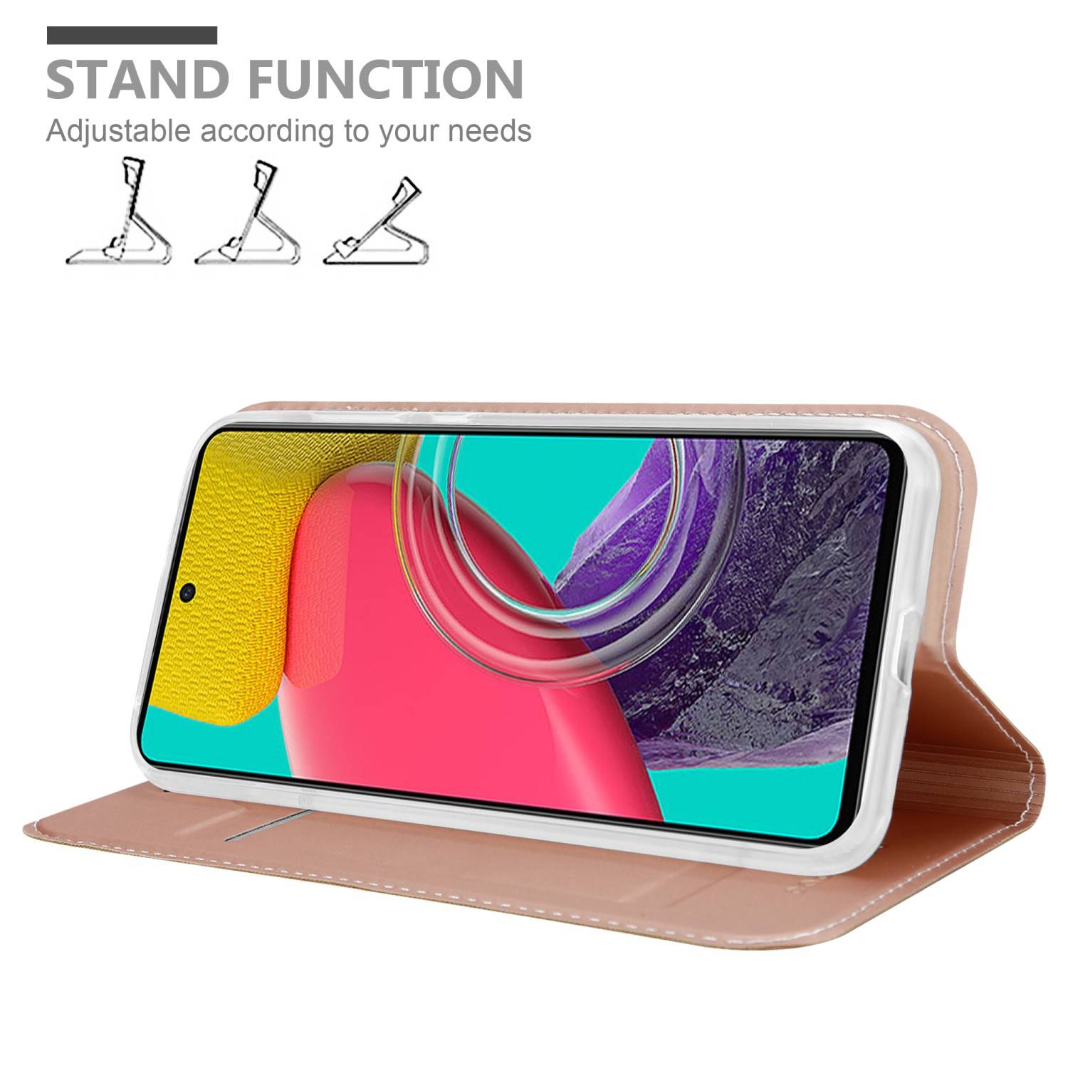 Cadorabo Handyhülle für Samsung Galaxy M53 5G Schutz Hülle in Rosa Cover Etui Book Case Booklet