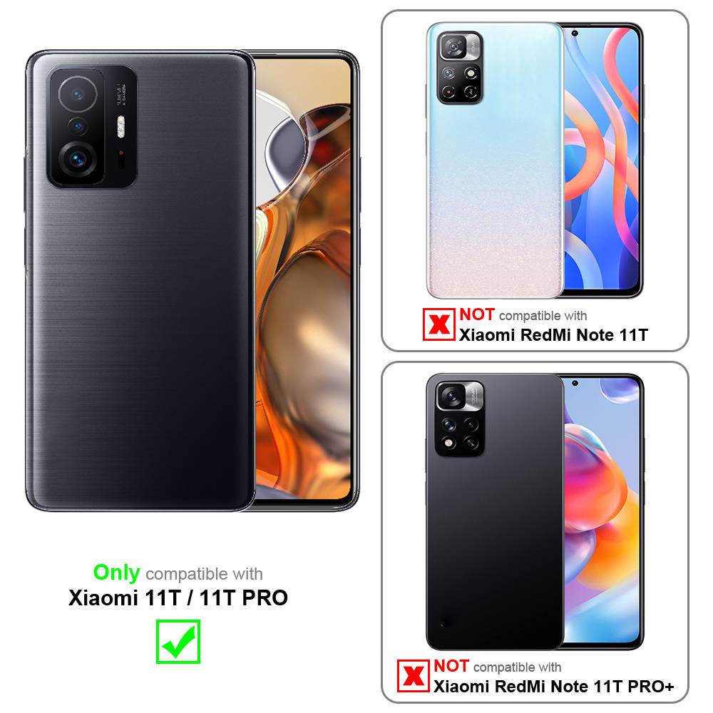 Cadorabo Handyhülle für Xiaomi 11T / 11T PRO Schutz Hülle in Schwarz Cover Etui Book Case Booklet