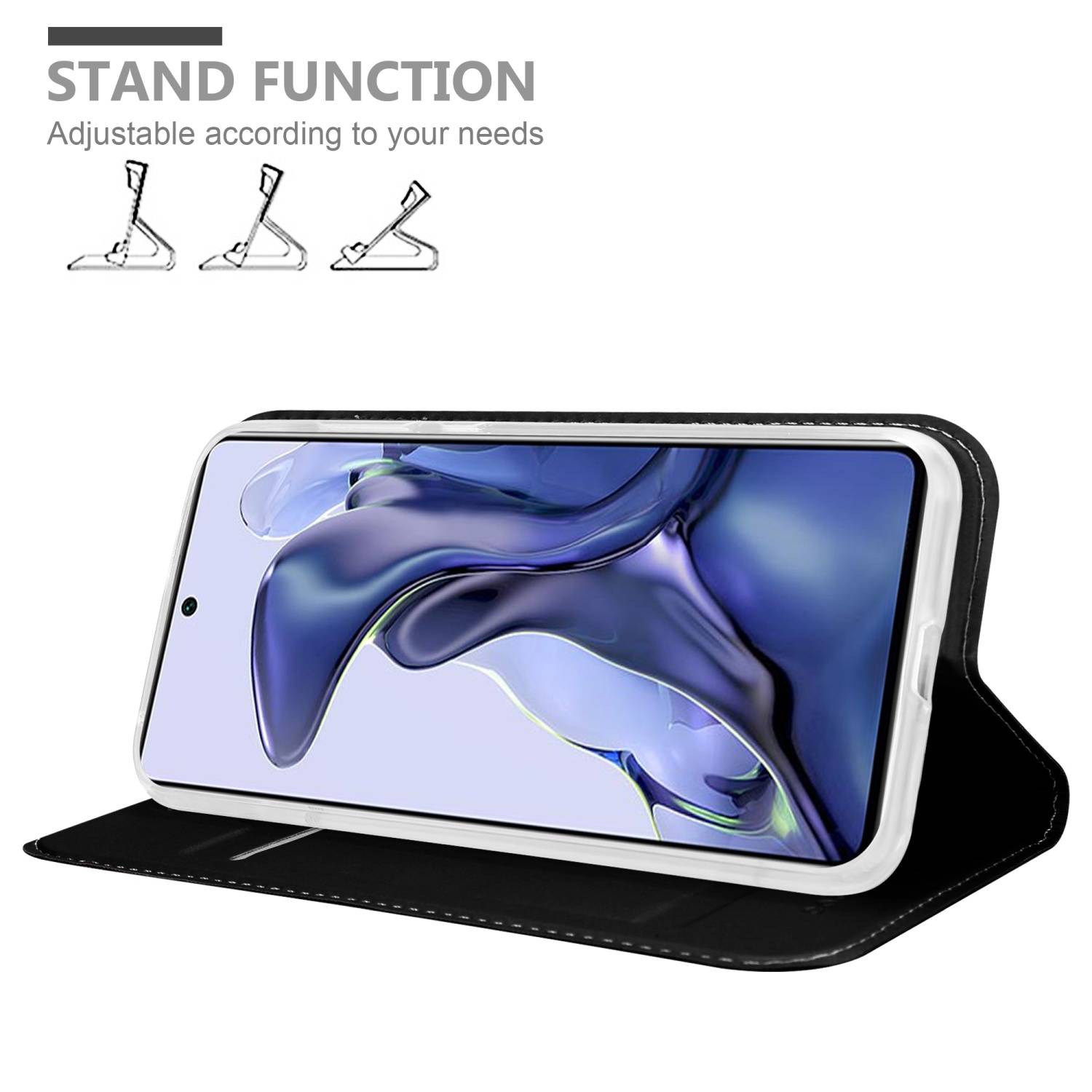 Cadorabo Handyhülle für Xiaomi 11T / 11T PRO Schutz Hülle in Schwarz Cover Etui Book Case Booklet