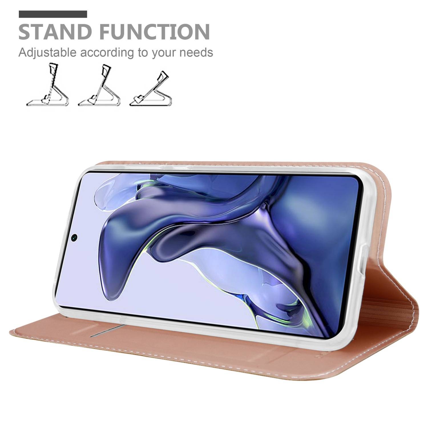 Cadorabo Handyhülle für Xiaomi 11T / 11T PRO Schutz Hülle in Rosa Cover Etui Book Case Booklet