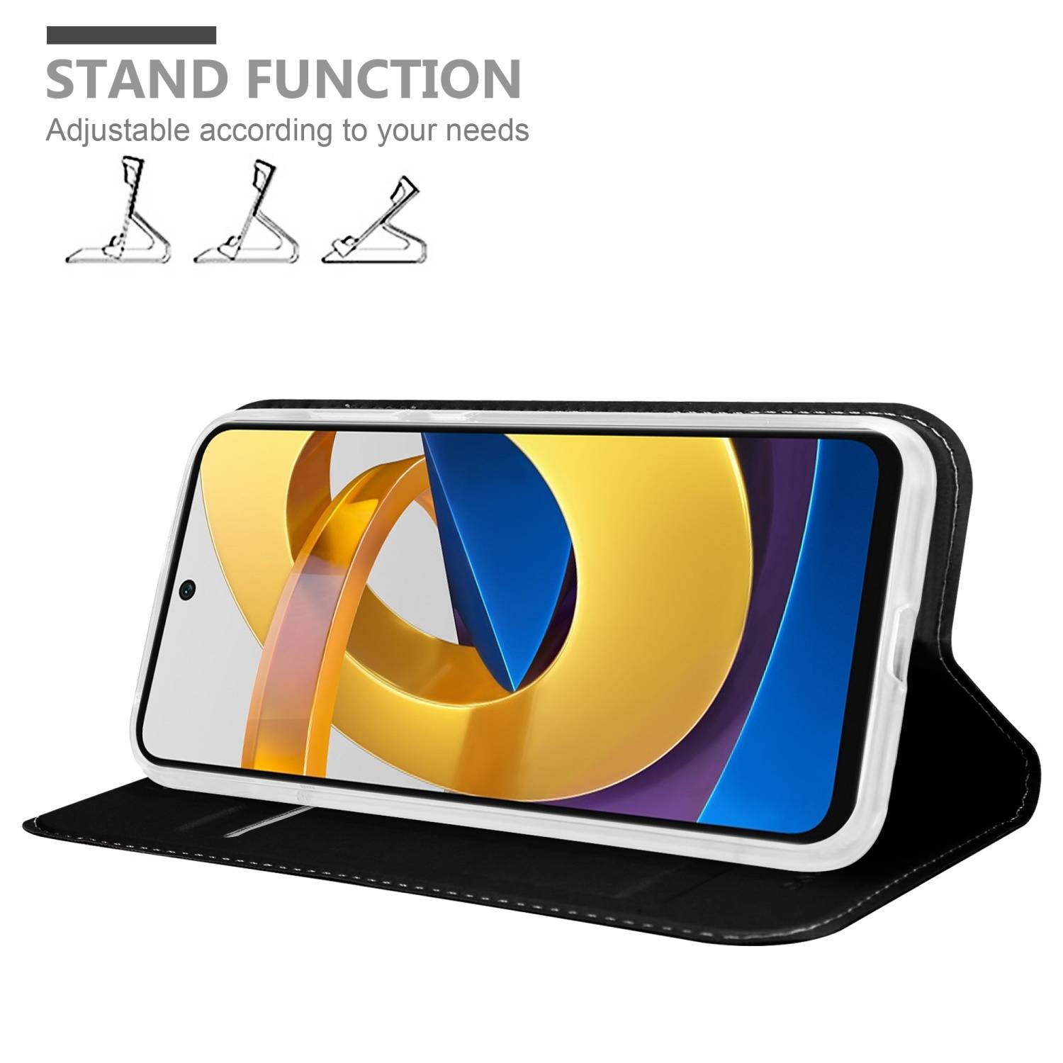 Cadorabo Handyhülle für Xiaomi POCO M4 PRO 5G Schutz Hülle in Schwarz Cover Etui Book Case Booklet