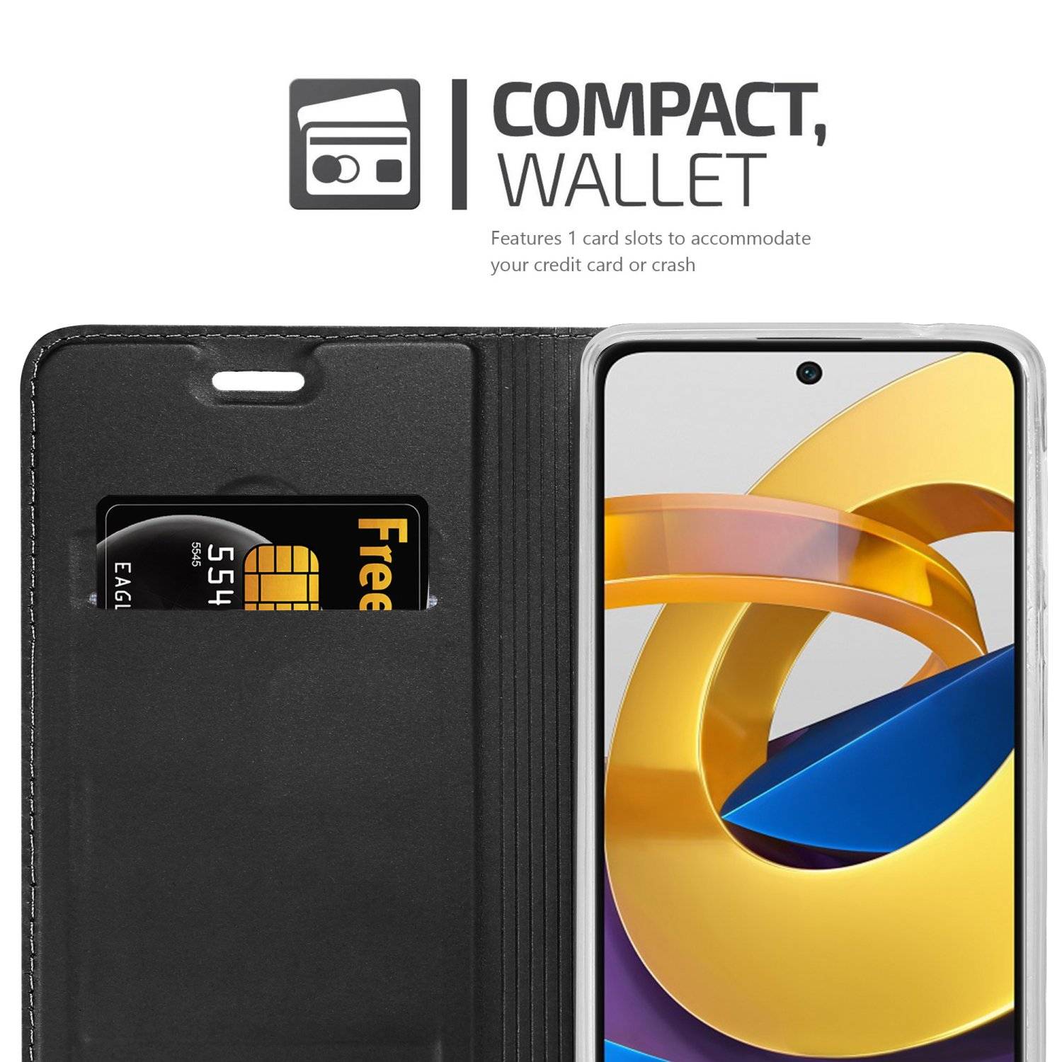 Cadorabo Handyhülle für Xiaomi POCO M4 PRO 5G Schutz Hülle in Schwarz Cover Etui Book Case Booklet