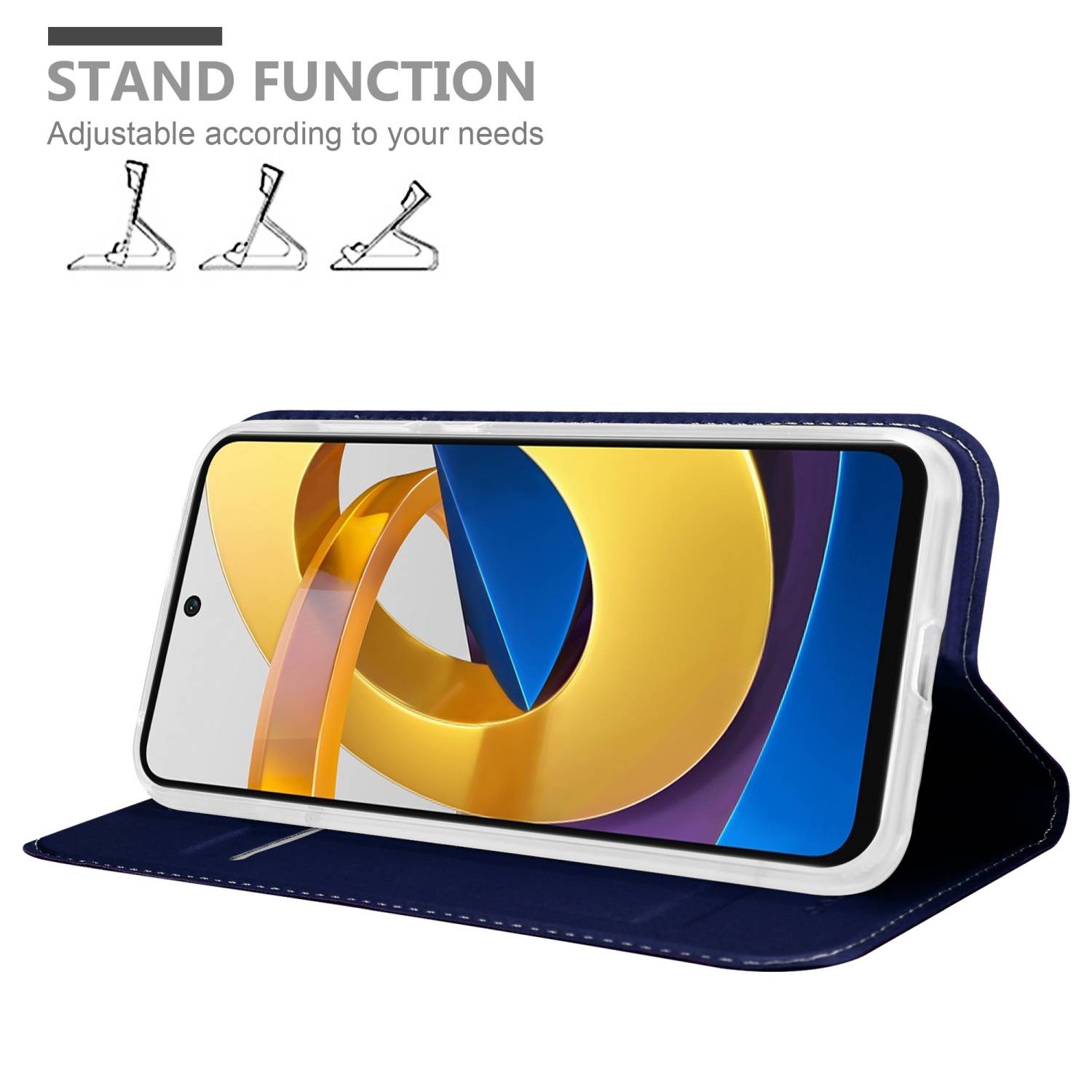 Cadorabo Handyhülle für Xiaomi POCO M4 PRO 5G Schutz Hülle in Blau Cover Etui Book Case Booklet