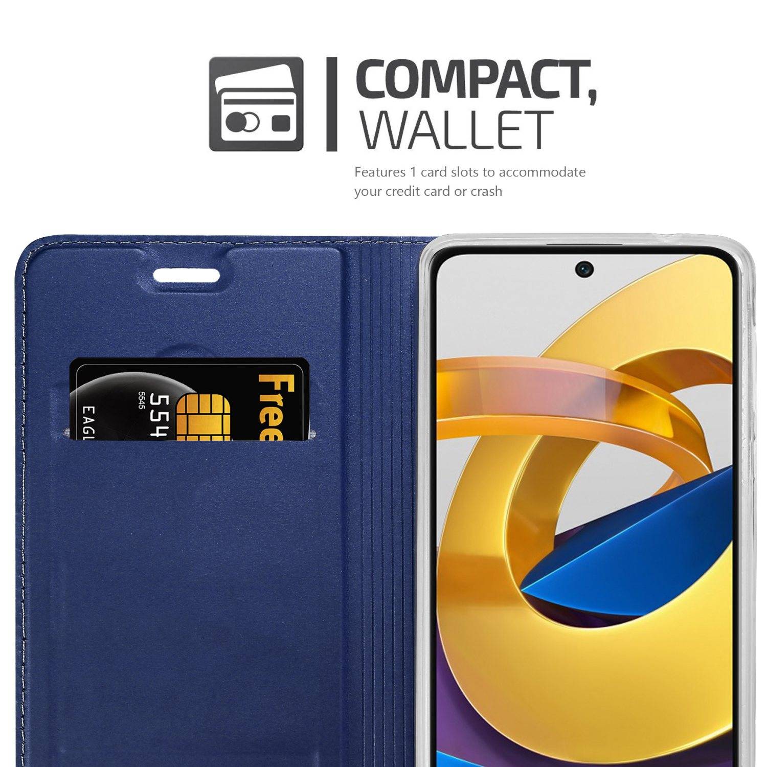 Cadorabo Handyhülle für Xiaomi POCO M4 PRO 5G Schutz Hülle in Blau Cover Etui Book Case Booklet