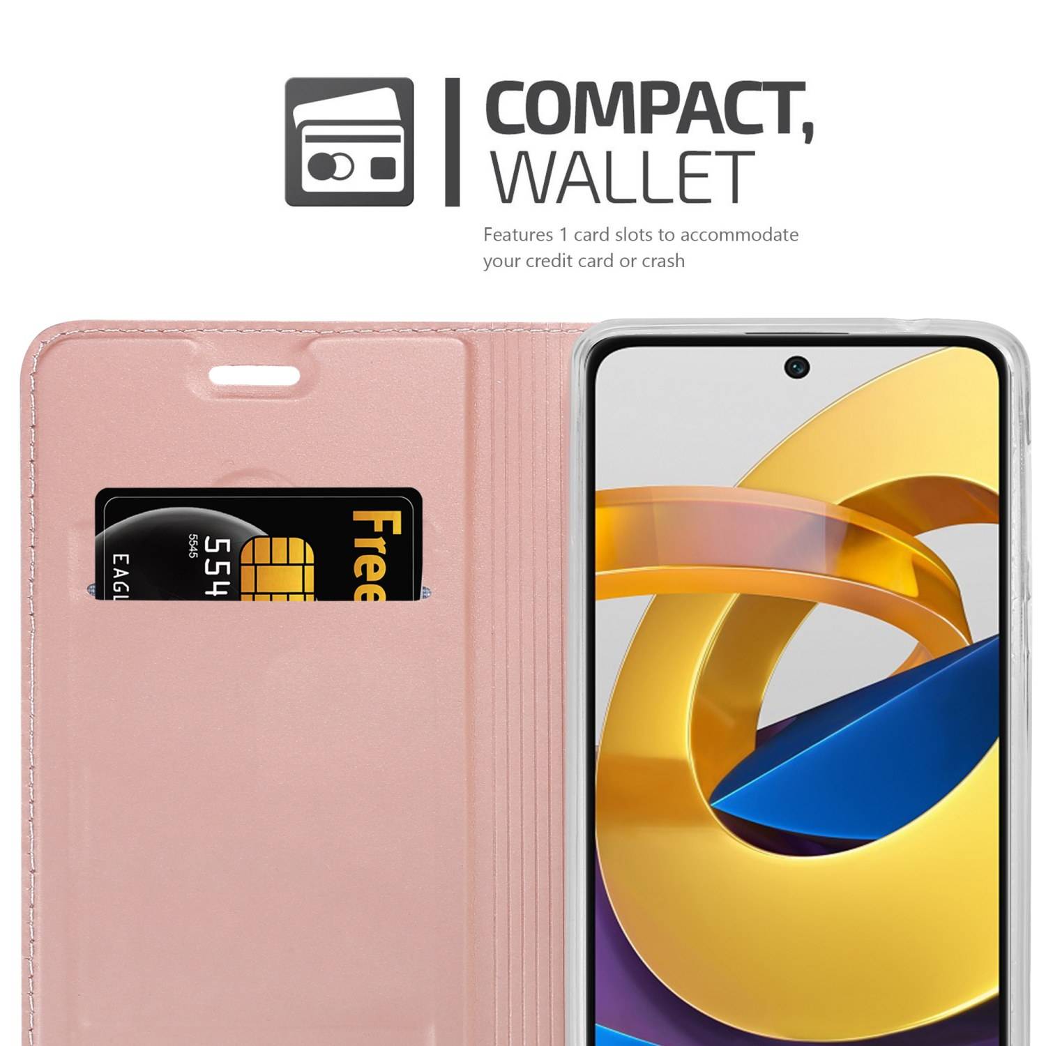 Cadorabo Handyhülle für Xiaomi POCO M4 PRO 5G Schutz Hülle in Rosa Cover Etui Book Case Booklet