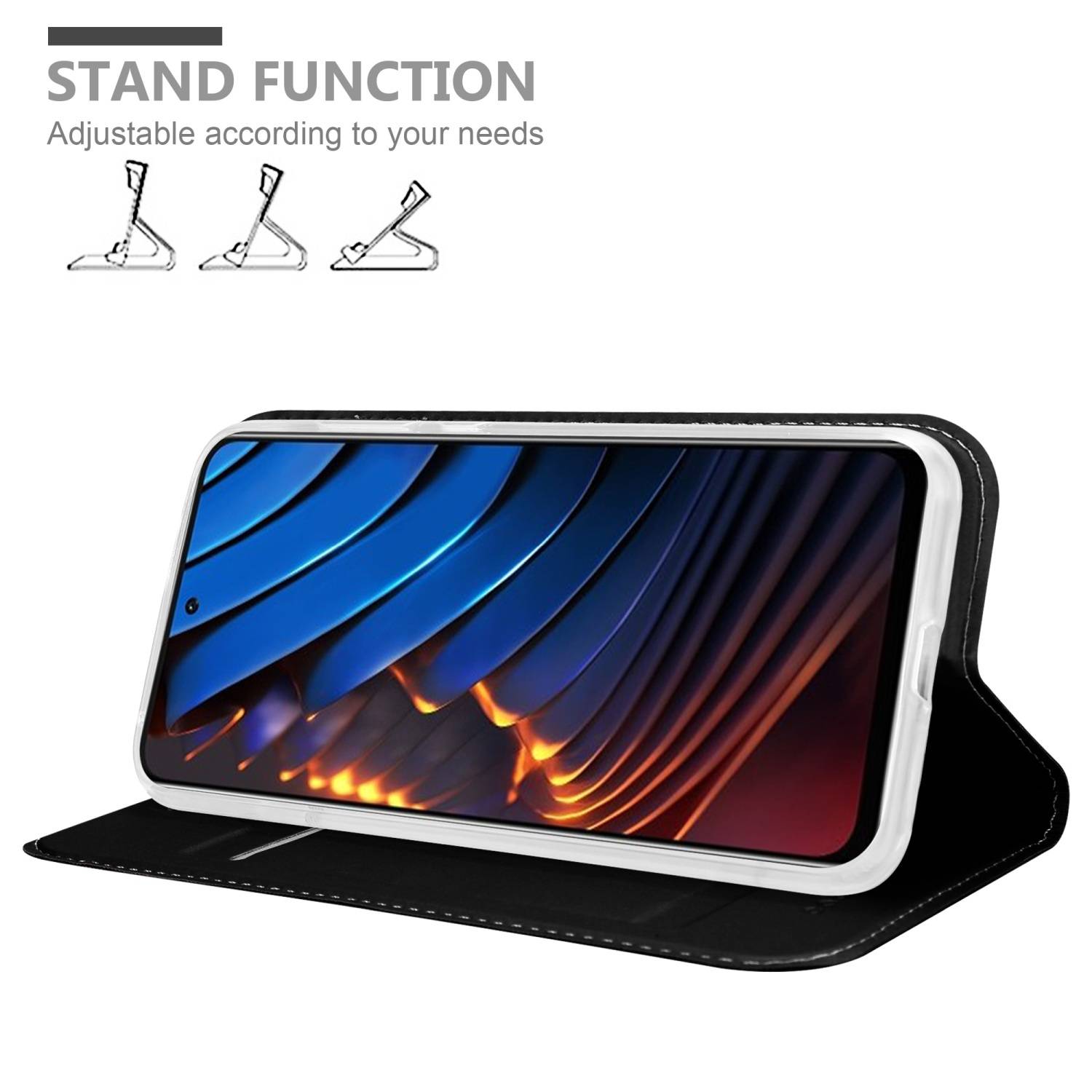 Cadorabo Handyhülle für Xiaomi POCO X3 GT Schutz Hülle in Schwarz Cover Etui Book Case Booklet