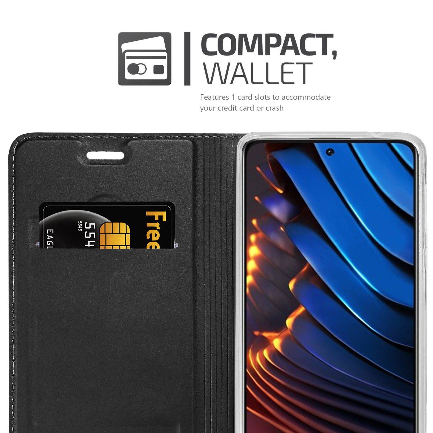 Cadorabo Handyhülle für Xiaomi POCO X3 GT Schutz Hülle in Schwarz Cover Etui Book Case Booklet