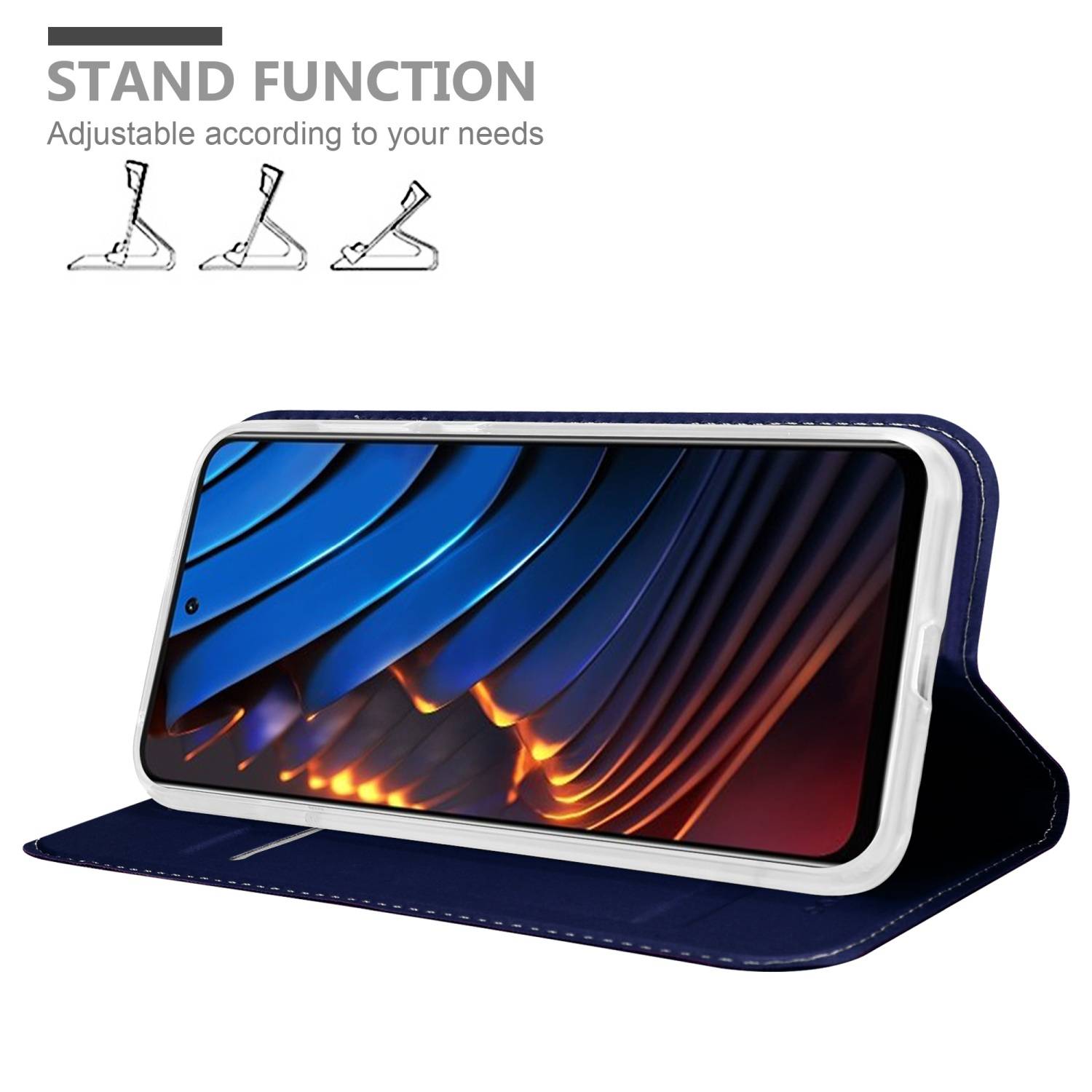Cadorabo Handyhülle für Xiaomi POCO X3 GT Schutz Hülle in Blau Cover Etui Book Case Booklet