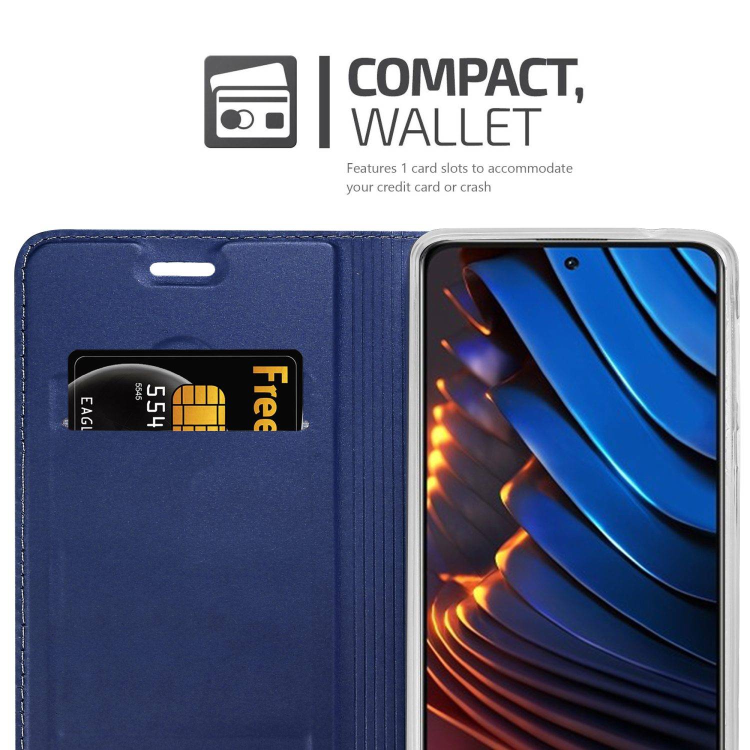 Cadorabo Handyhülle für Xiaomi POCO X3 GT Schutz Hülle in Blau Cover Etui Book Case Booklet