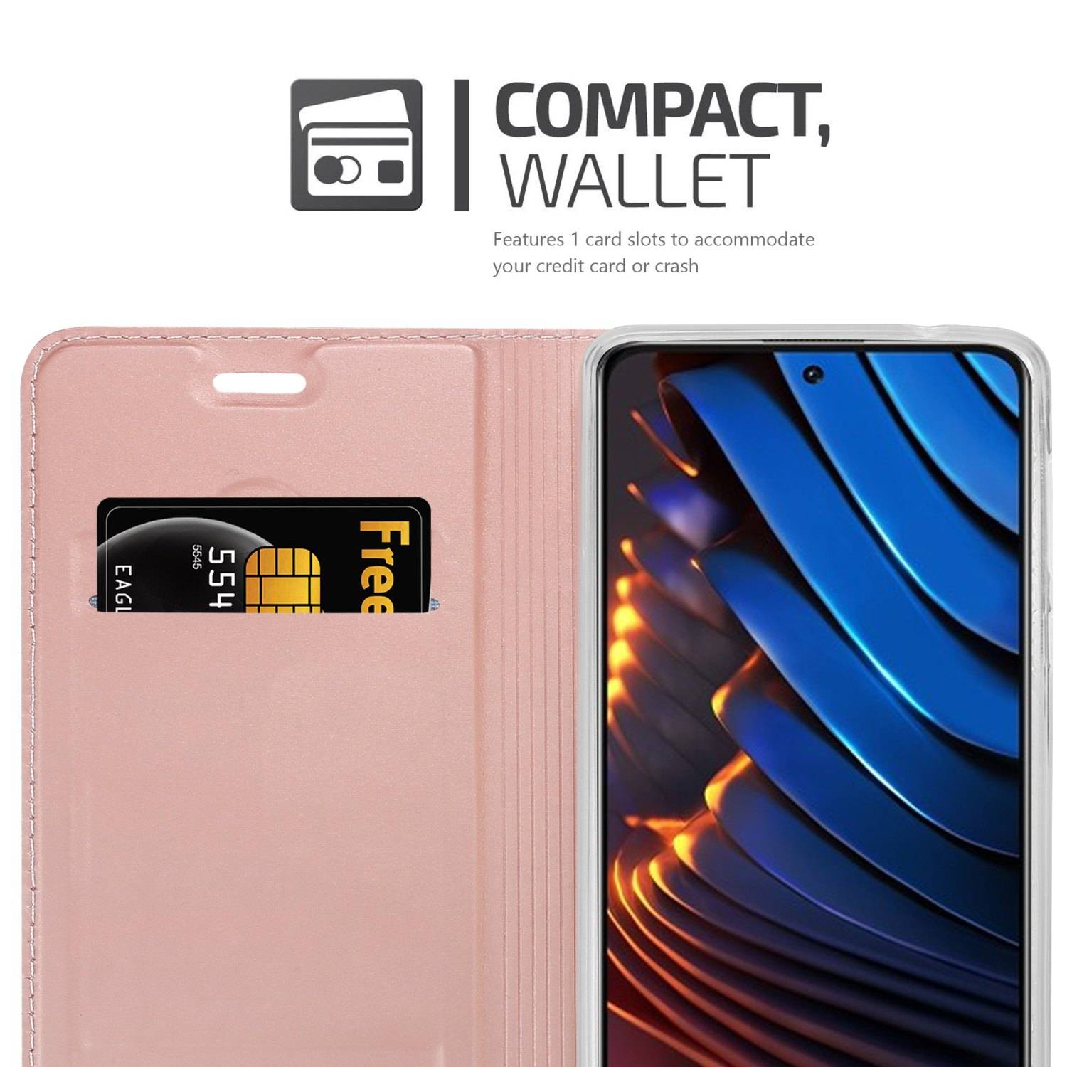 Cadorabo Handyhülle für Xiaomi POCO X3 GT Schutz Hülle in Rosa Cover Etui Book Case Booklet