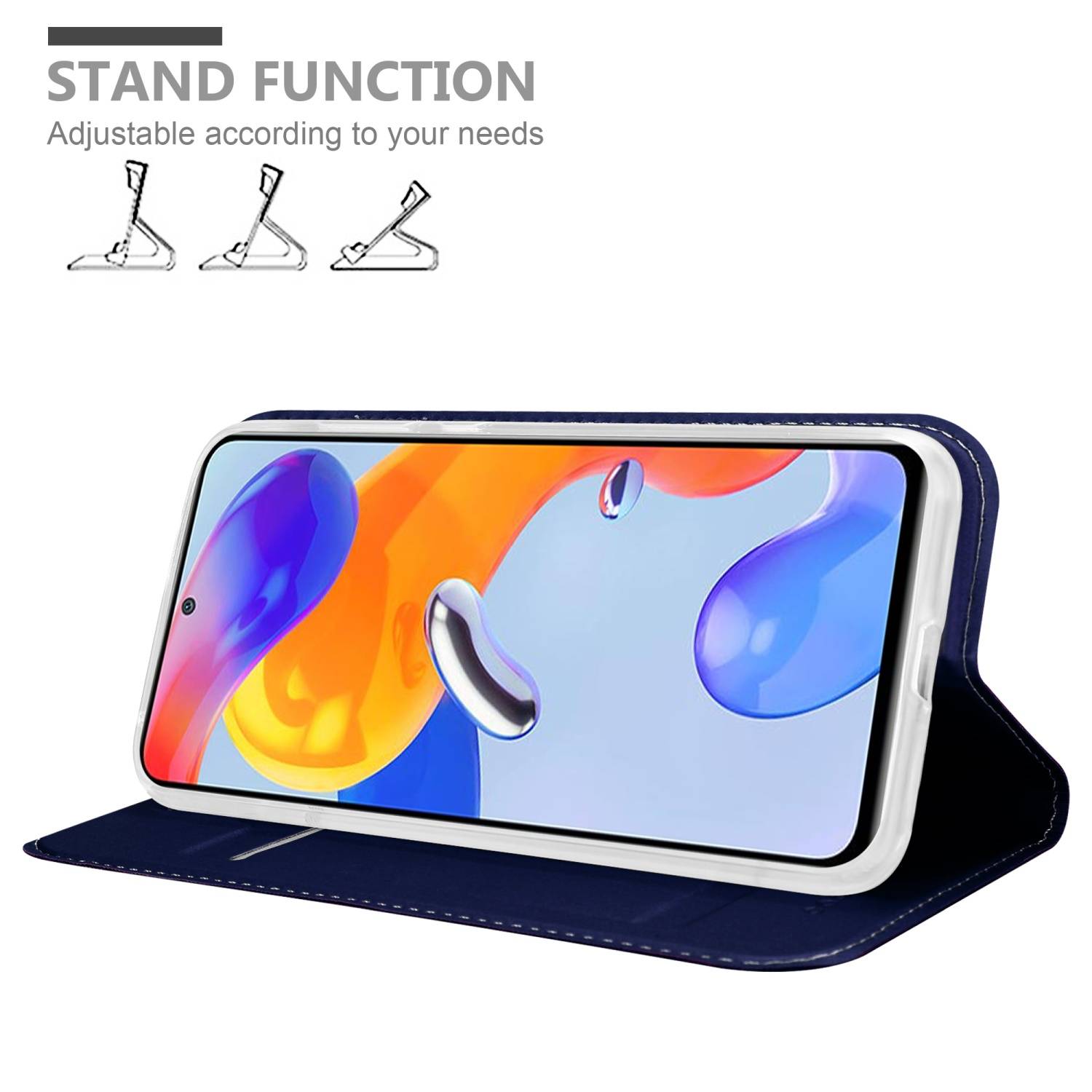 Cadorabo Handyhülle für Xiaomi RedMi NOTE 11 PRO 4G / 5G Schutz Hülle in Blau Cover Etui Book Case Booklet