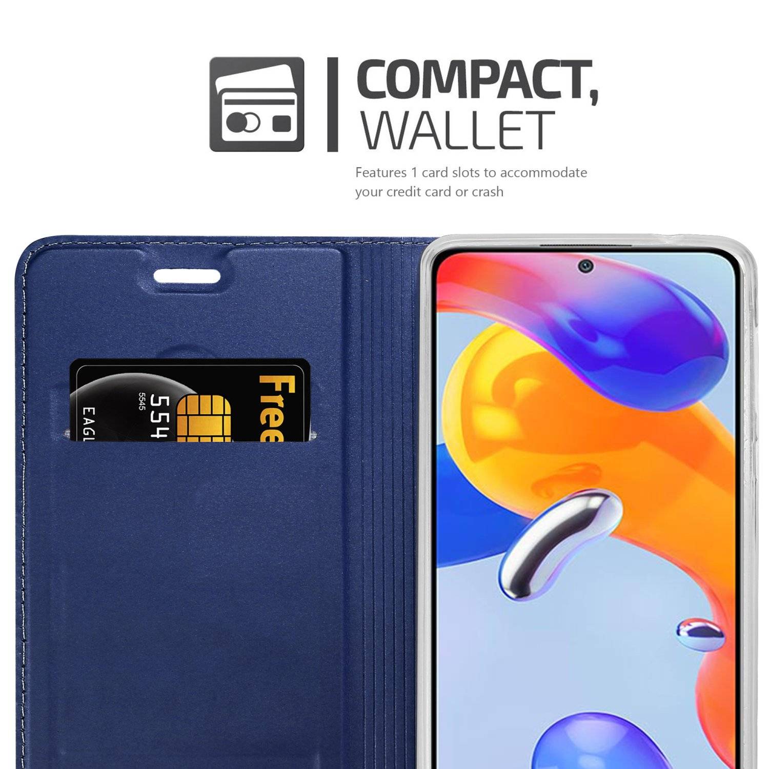Cadorabo Handyhülle für Xiaomi RedMi NOTE 11 PRO 4G / 5G Schutz Hülle in Blau Cover Etui Book Case Booklet