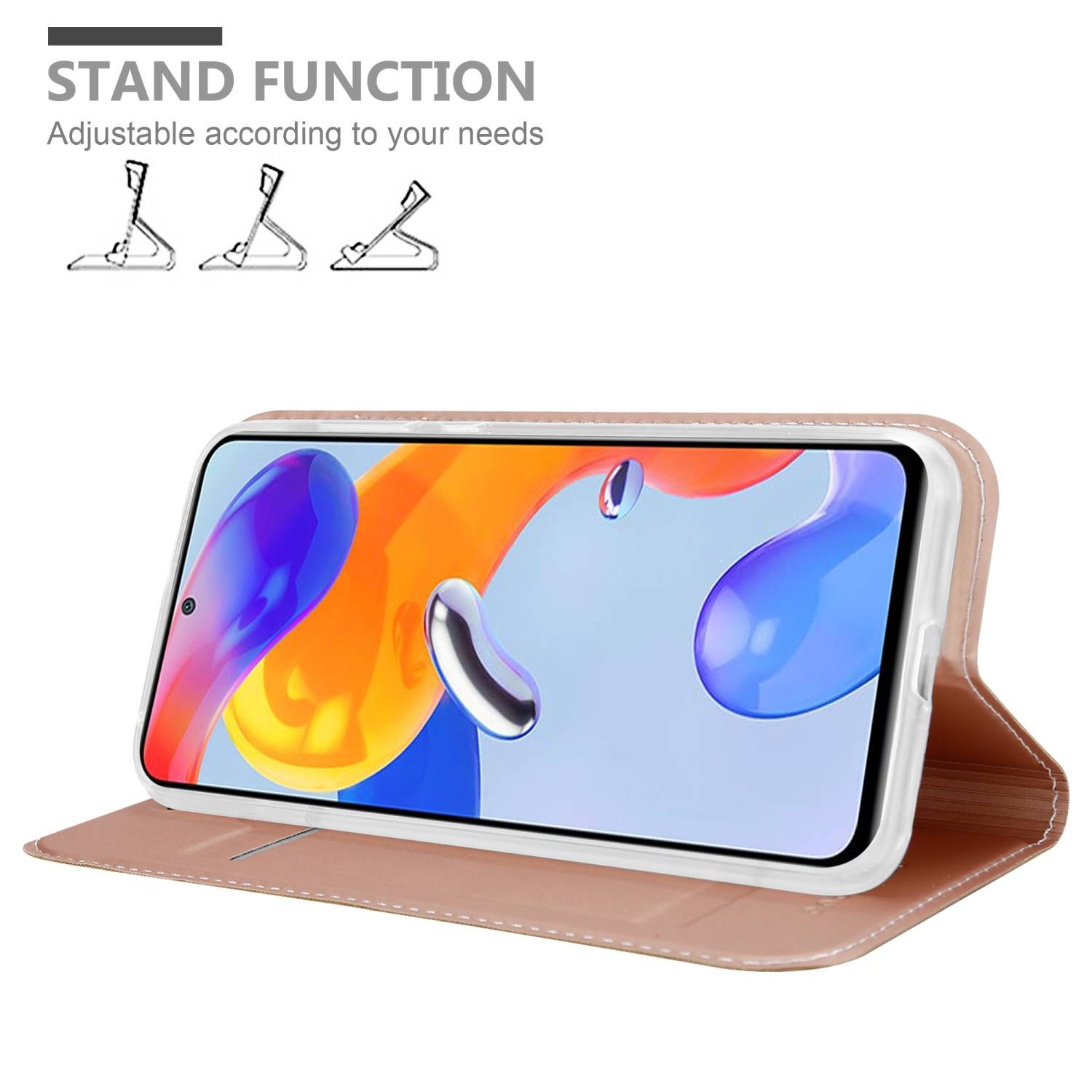 Cadorabo Handyhülle für Xiaomi RedMi NOTE 11 PRO 4G / 5G Schutz Hülle in Rosa Cover Etui Book Case Booklet