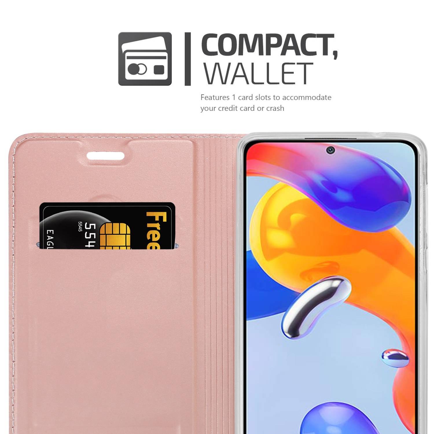 Cadorabo Handyhülle für Xiaomi RedMi NOTE 11 PRO 4G / 5G Schutz Hülle in Rosa Cover Etui Book Case Booklet
