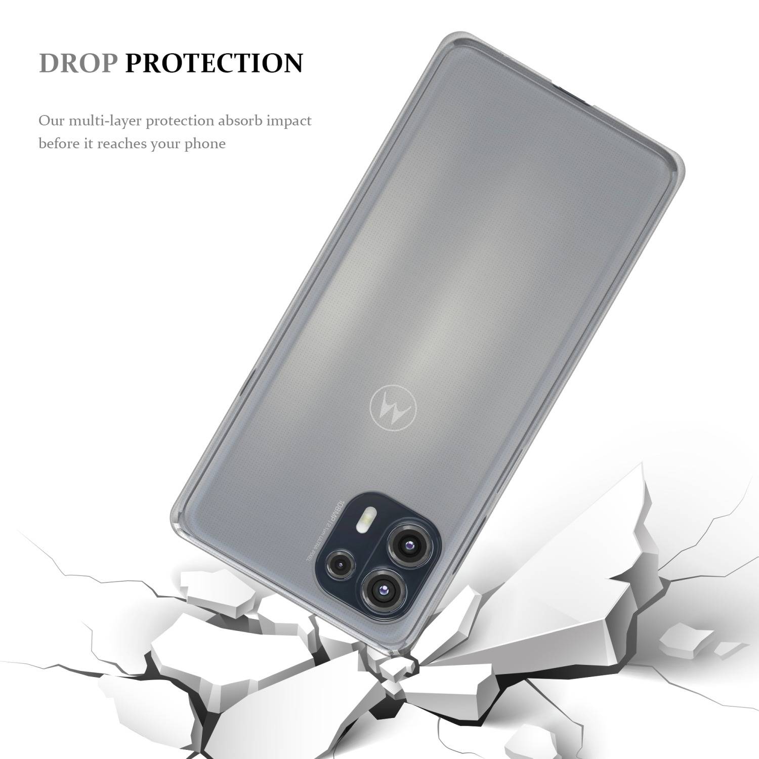 Cadorabo Hülle für Motorola EDGE 20 LITE / FUSION Schutz Hülle in Transparent Schutzhülle TPU Silikon Cover Etui Case