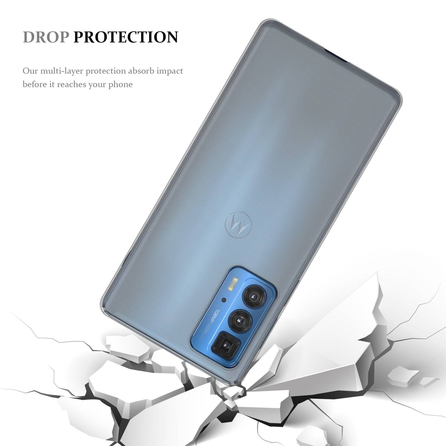 Cadorabo Hülle für Motorola EDGE 20 PRO / EDGE S PRO Schutz Hülle in Transparent Schutzhülle TPU Silikon Cover Etui Case