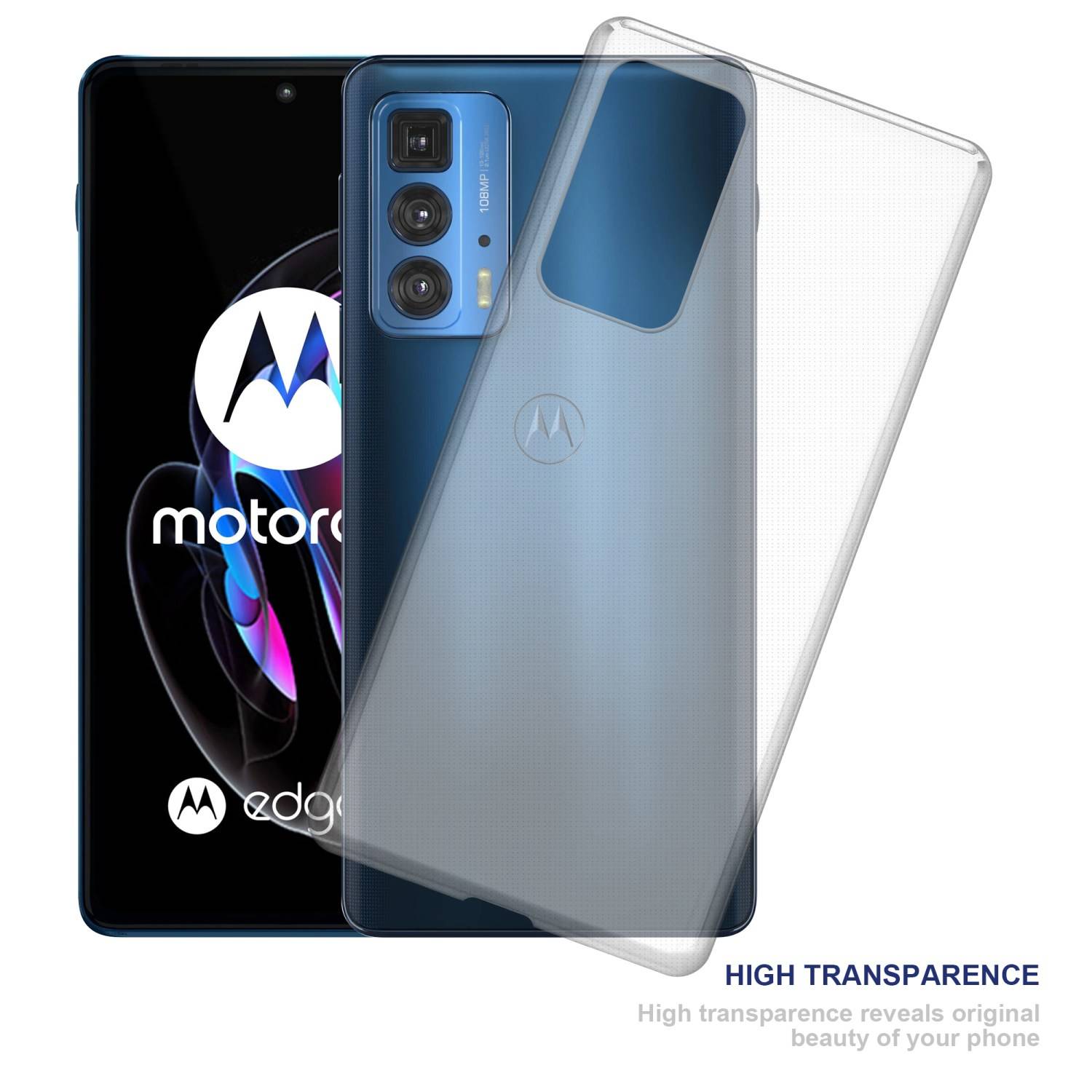 Cadorabo Hülle für Motorola EDGE 20 PRO / EDGE S PRO Schutz Hülle in Transparent Schutzhülle TPU Silikon Cover Etui Case