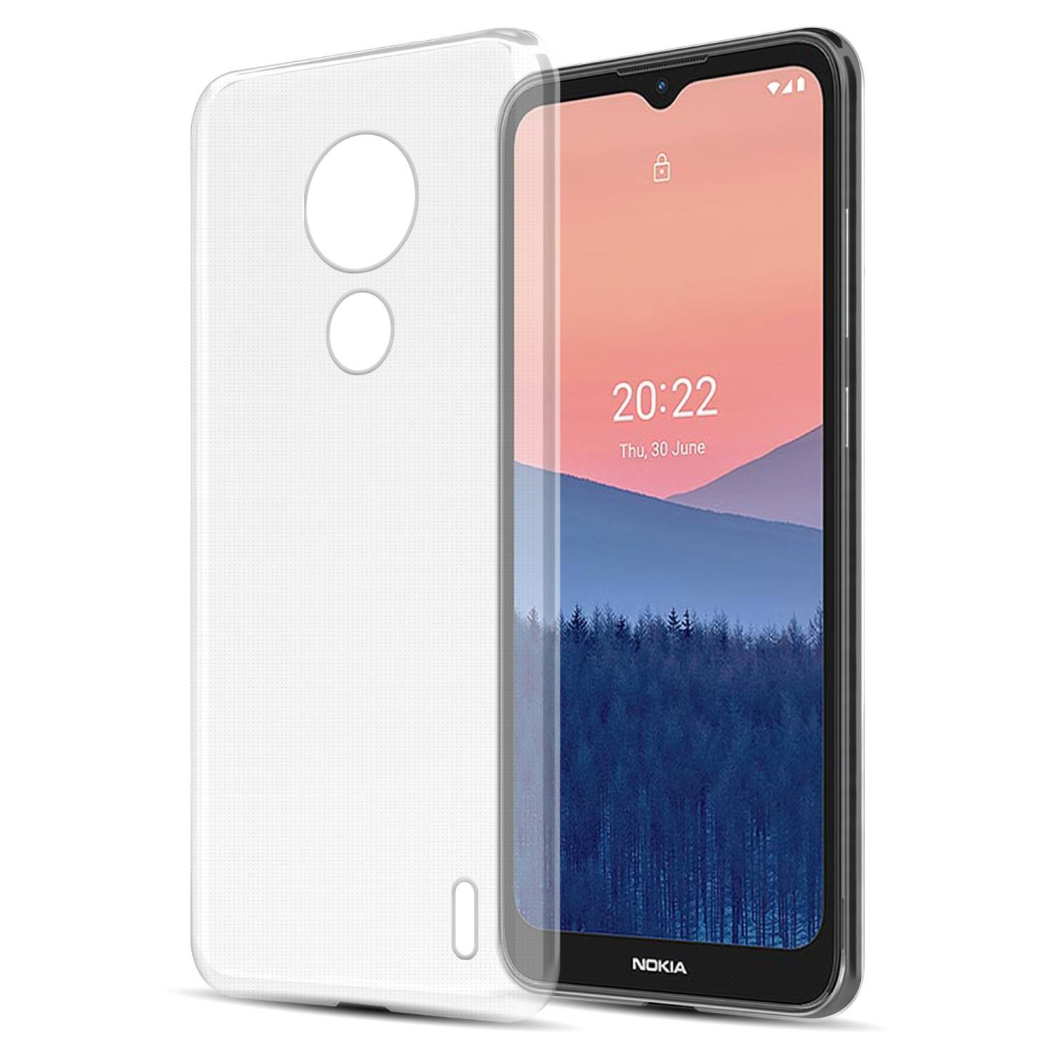 Cadorabo Hülle für Nokia C21 Schutz Hülle in Transparent Schutzhülle TPU Silikon Cover Etui Case