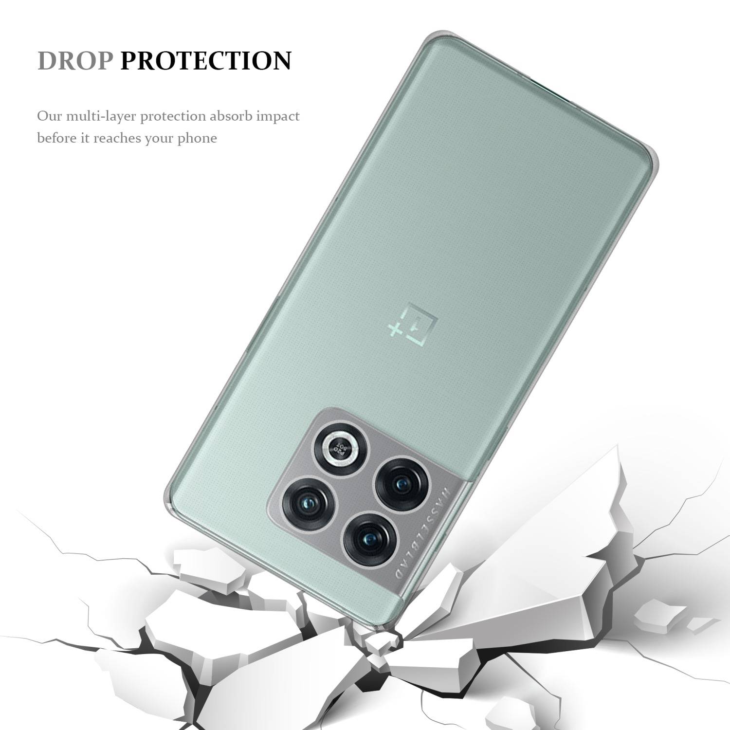 Cadorabo Hülle für OnePlus 10 PRO 5G Schutz Hülle in Transparent Schutzhülle TPU Silikon Cover Etui Case