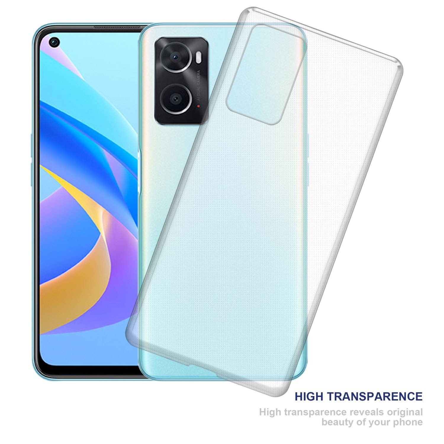 Cadorabo Hülle für Oppo A36 / A76 / A96 4G / K10 4G / Realme 9i Schutz Hülle in Transparent Schutzhülle TPU Silikon