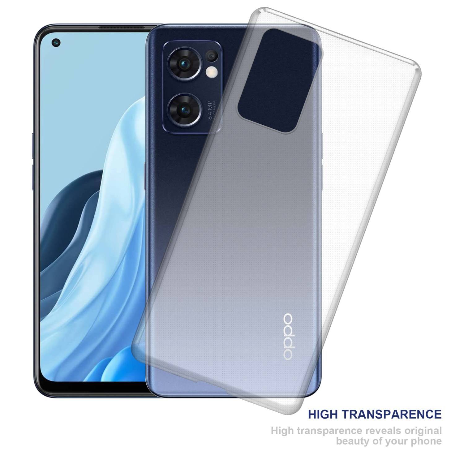 Cadorabo Hülle für Oppo FIND X5 LITE / Reno7 5G Schutz Hülle in Transparent Schutzhülle TPU Silikon Cover Etui Case