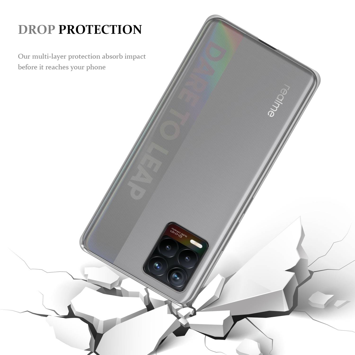 Cadorabo Hülle für Realme 8 4G / 8 PRO Schutz Hülle in Transparent Schutzhülle TPU Silikon Cover Etui Case