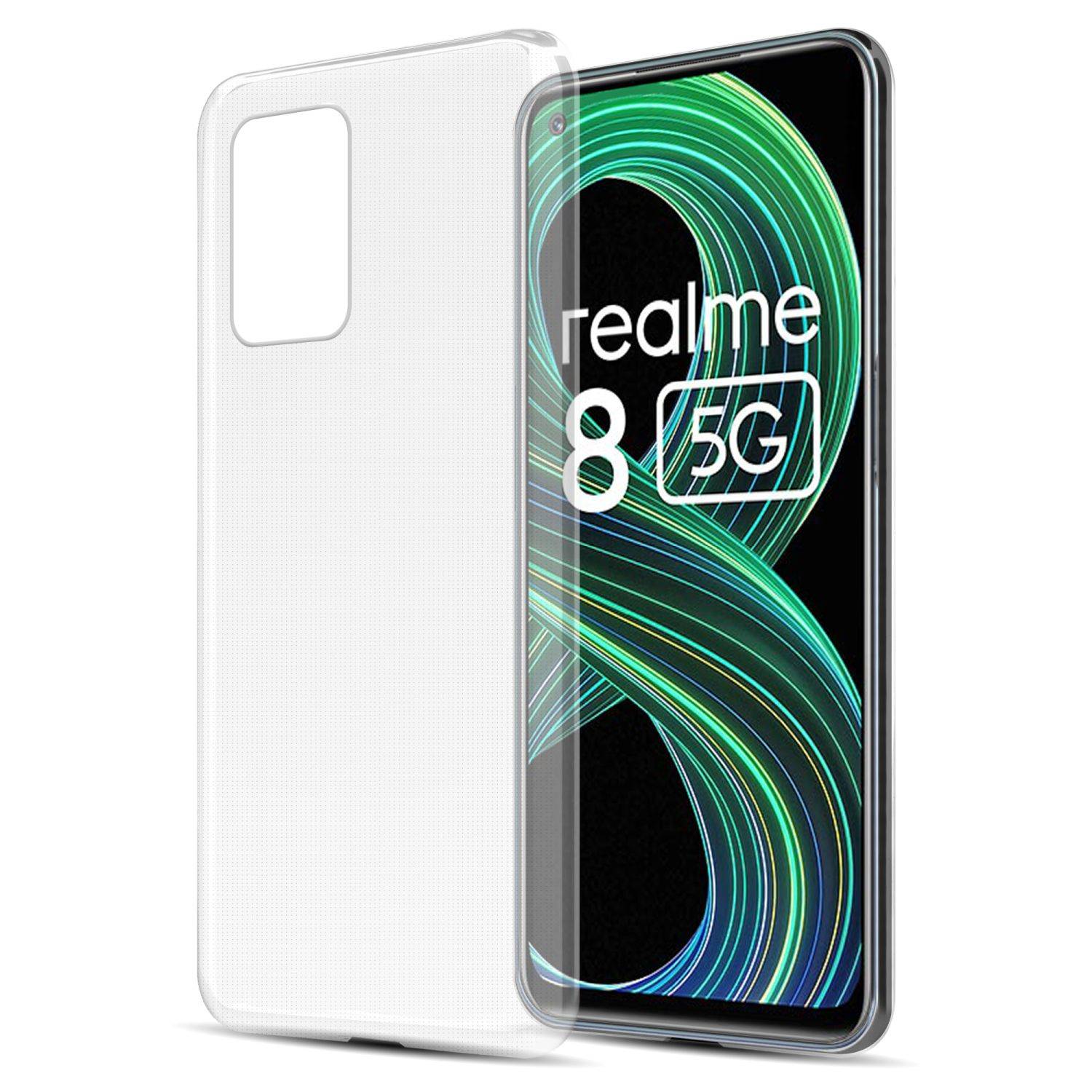 Cadorabo Hülle für Realme 8 5G / V13 / Q3 / Q3i / Narzo 30 5G Schutz Hülle in Transparent Schutzhülle TPU Silikon Cover