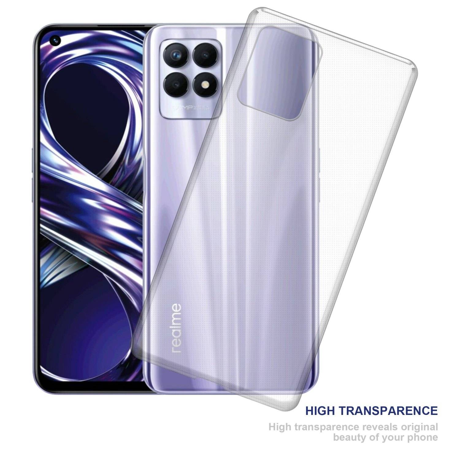 Cadorabo Hülle für Realme 8i / Narzo 50 4G Schutz Hülle in Transparent Schutzhülle TPU Silikon Cover Etui Case