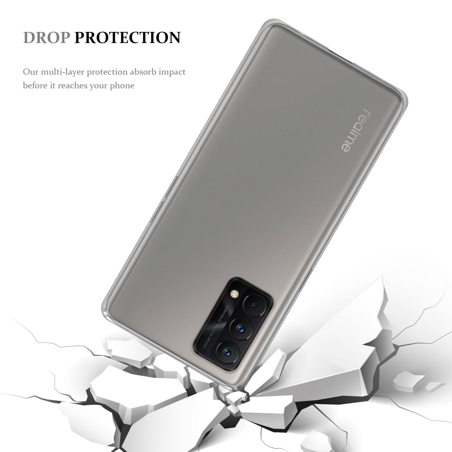 Cadorabo Hülle für Realme GT Master Schutz Hülle in Transparent Schutzhülle TPU Silikon Cover Etui Case