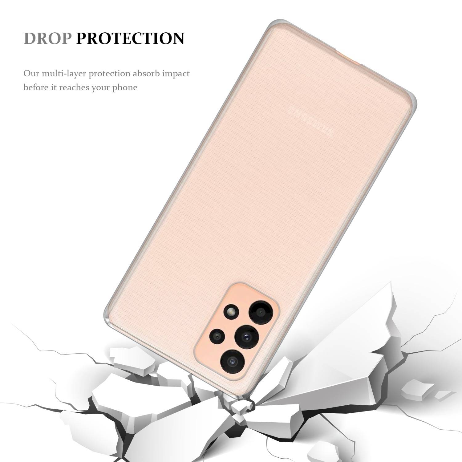 Cadorabo Hülle für Samsung Galaxy A23 4G Schutz Hülle in Transparent Schutzhülle TPU Silikon Cover Etui Case