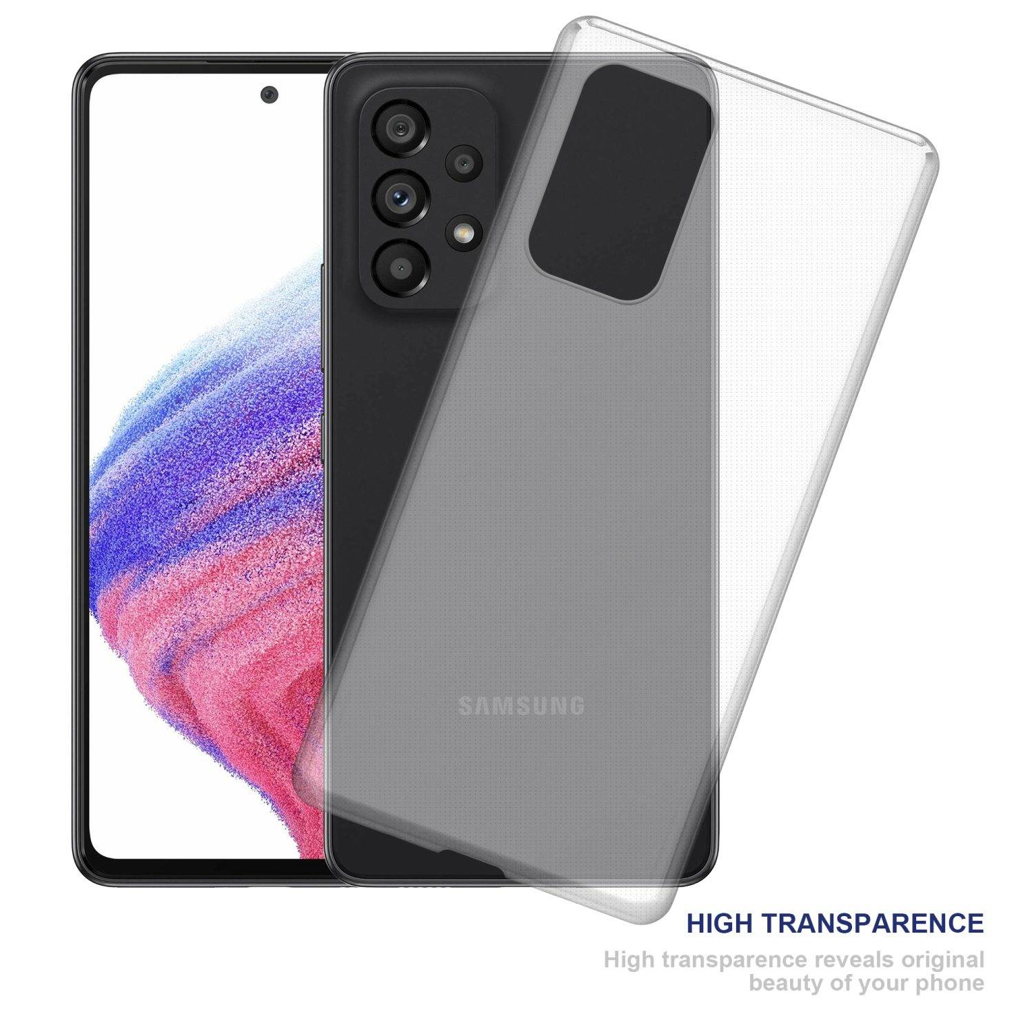 Cadorabo Hülle für Samsung Galaxy A53 5G Schutz Hülle in Transparent Schutzhülle TPU Silikon Cover Etui Case