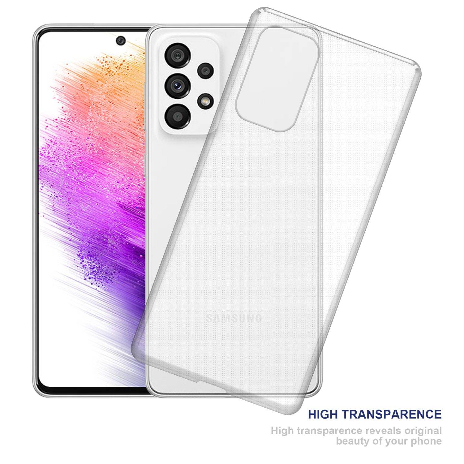 Cadorabo Hülle für Samsung Galaxy A73 5G Schutz Hülle in Transparent Schutzhülle TPU Silikon Cover Etui Case