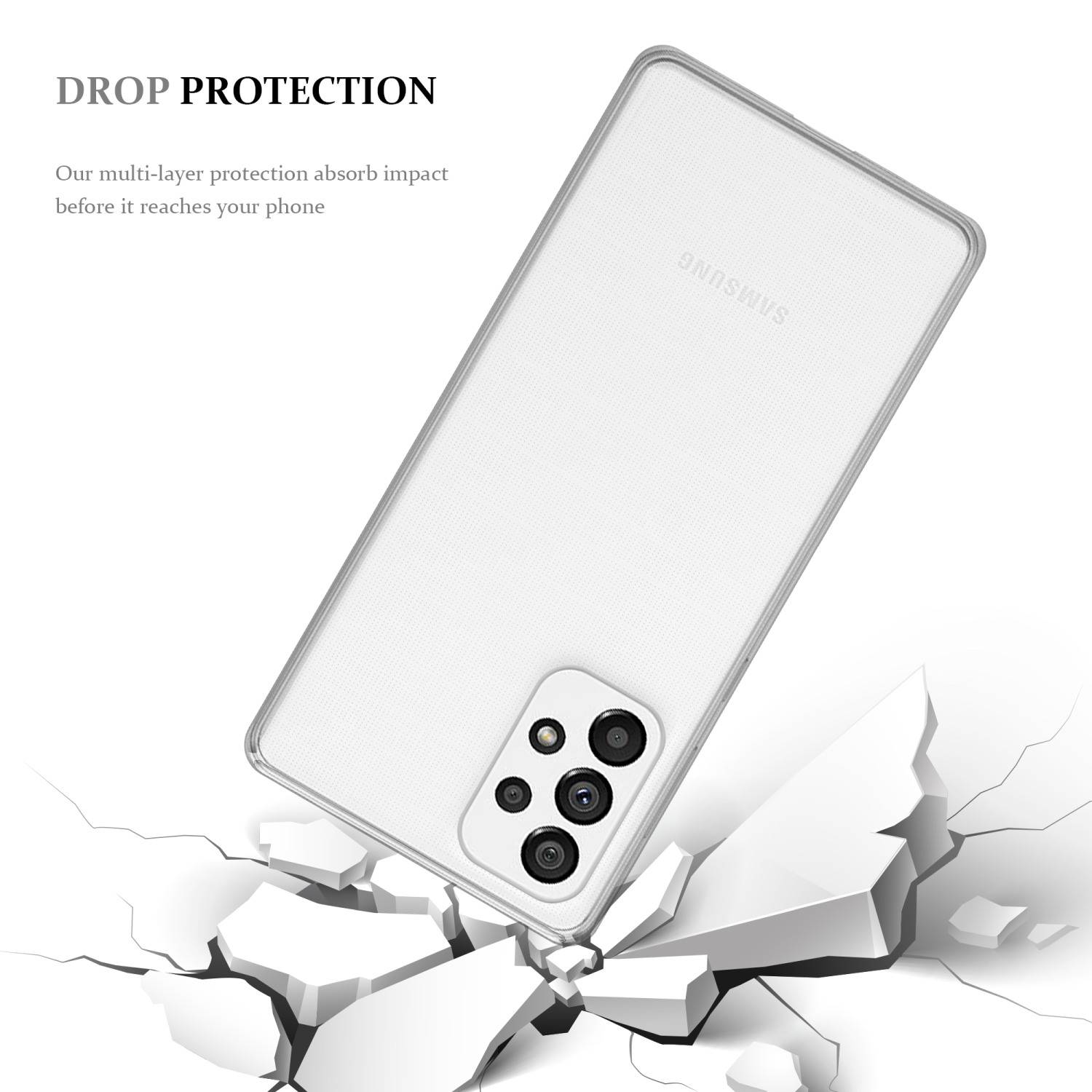 Cadorabo Hülle für Samsung Galaxy A73 5G Schutz Hülle in Transparent Schutzhülle TPU Silikon Cover Etui Case