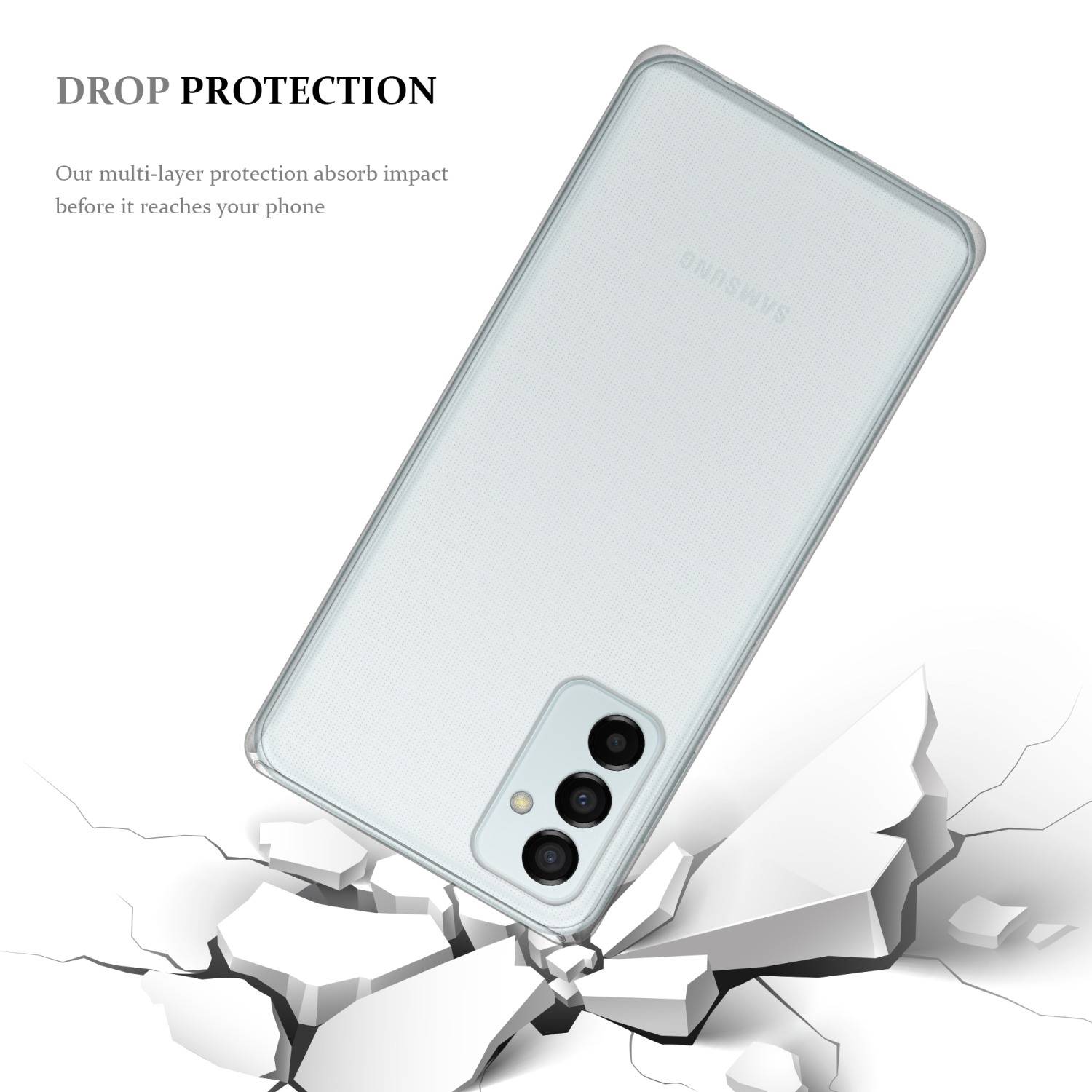 Cadorabo Hülle für Samsung Galaxy M23 5G Schutz Hülle in Transparent Schutzhülle TPU Silikon Cover Etui Case