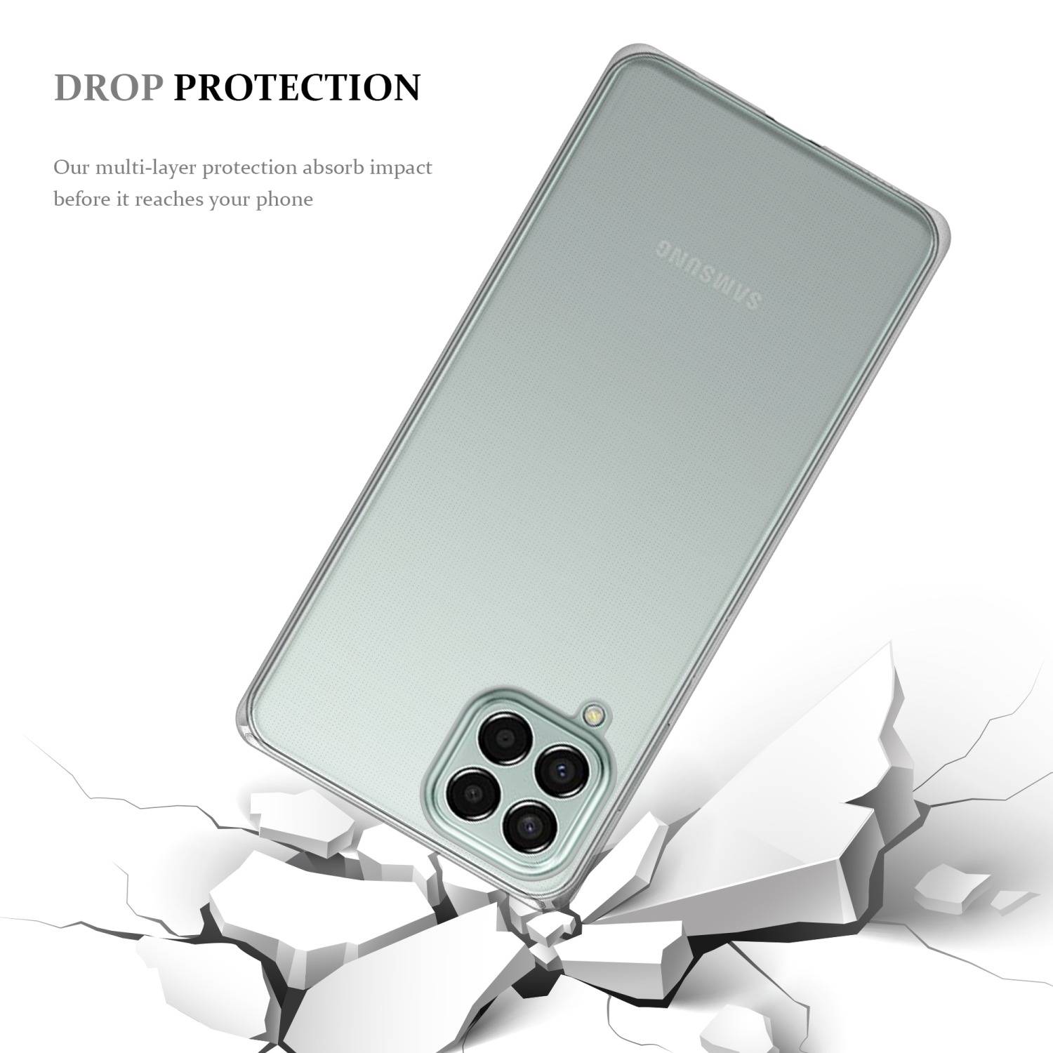 Cadorabo Hülle für Samsung Galaxy M33 5G Schutz Hülle in Transparent Schutzhülle TPU Silikon Cover Etui Case